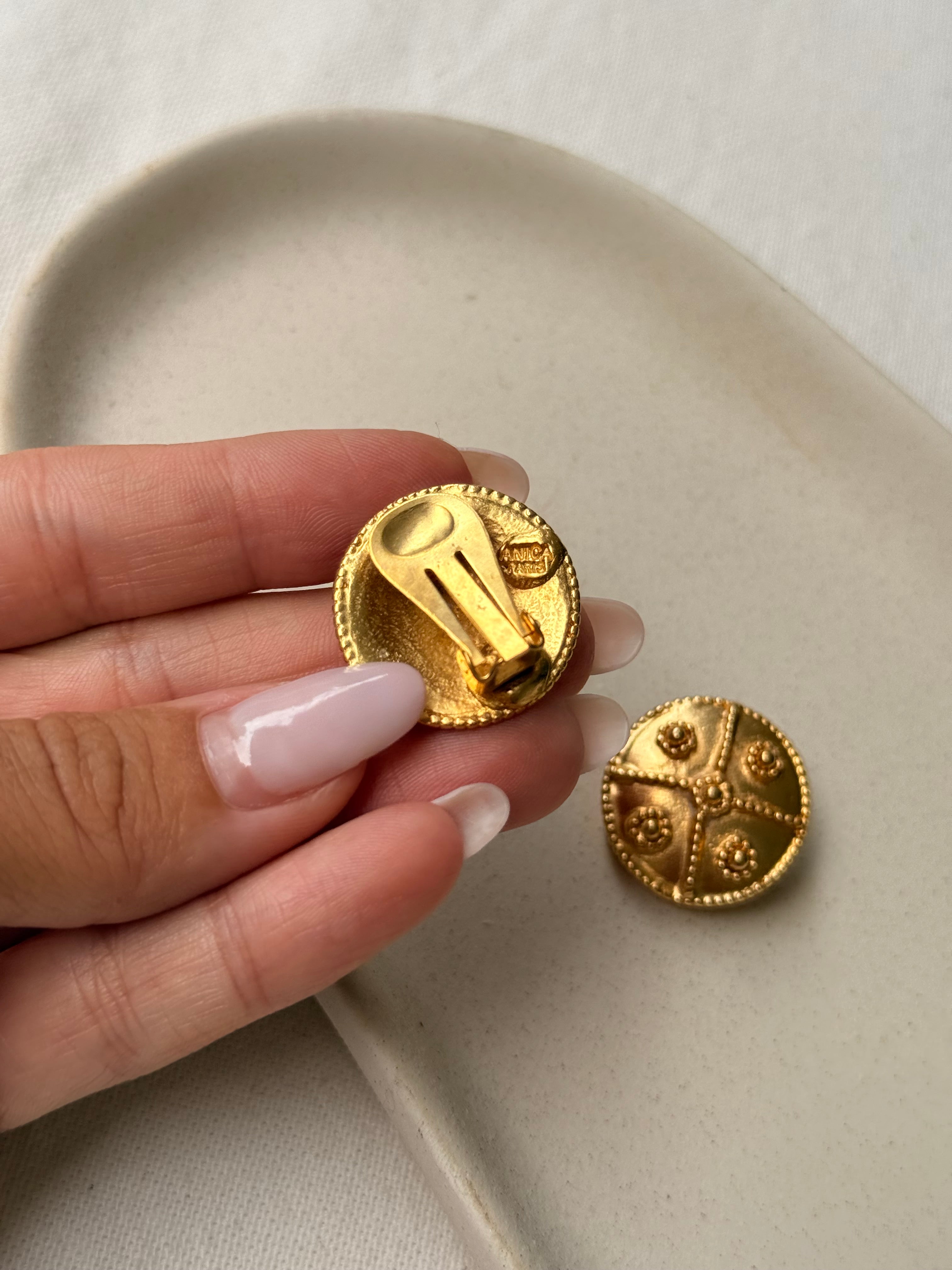 Boucles d’oreilles Anica vintage - Motifs floraux