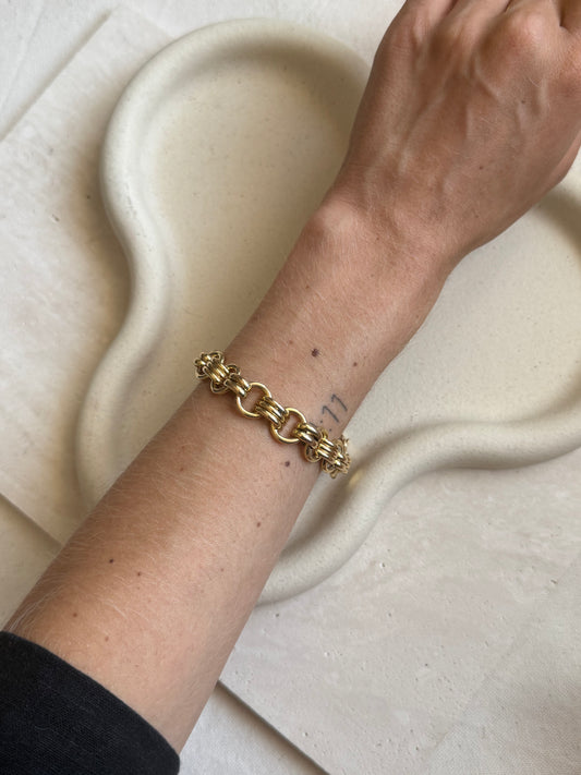 Bracelet vintage - Maille ronde dorée