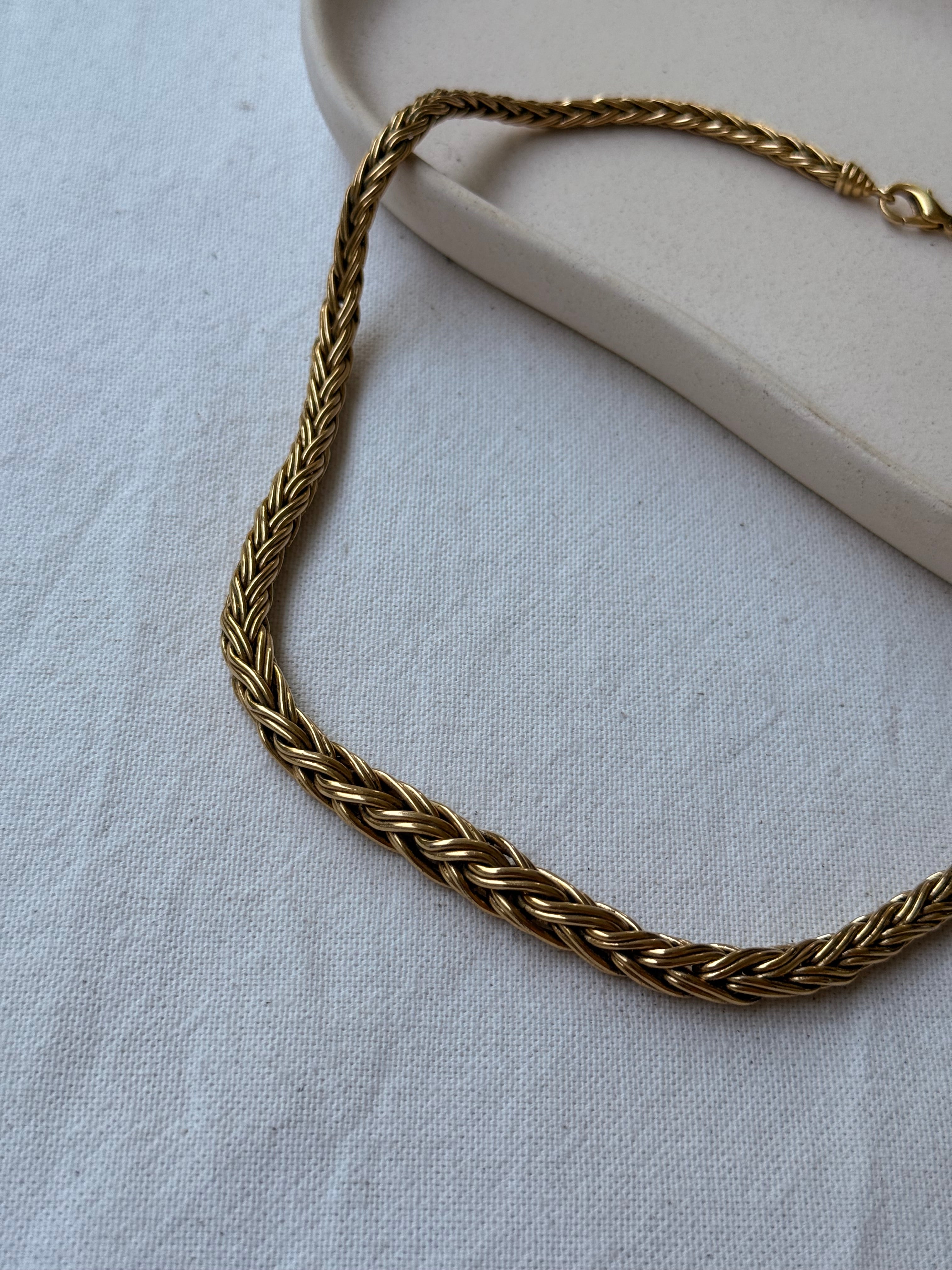 Collier doré vintage - maille palmier