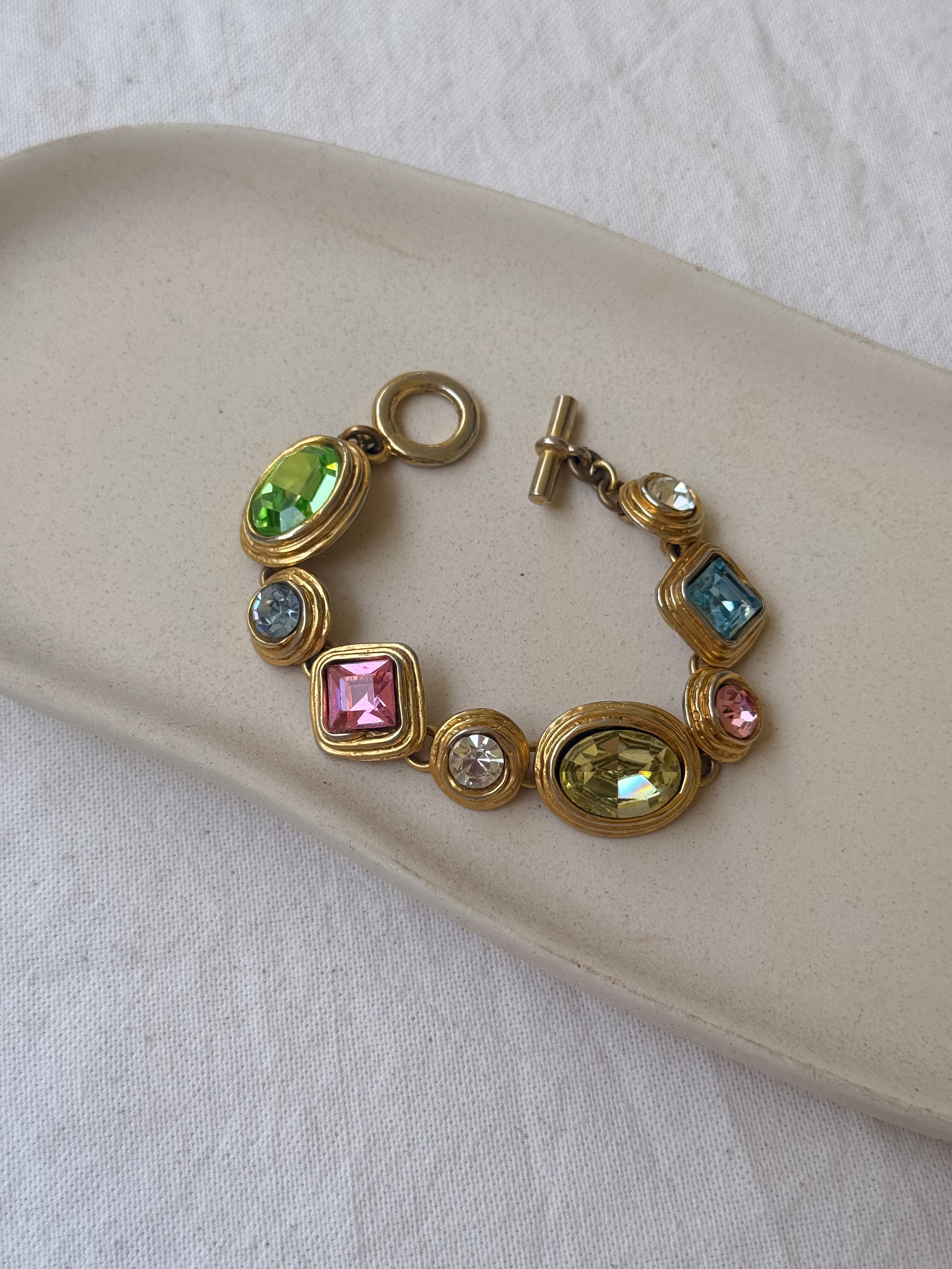 Bracelet Édouard Rambaud vintage - Cristaux multicolores
