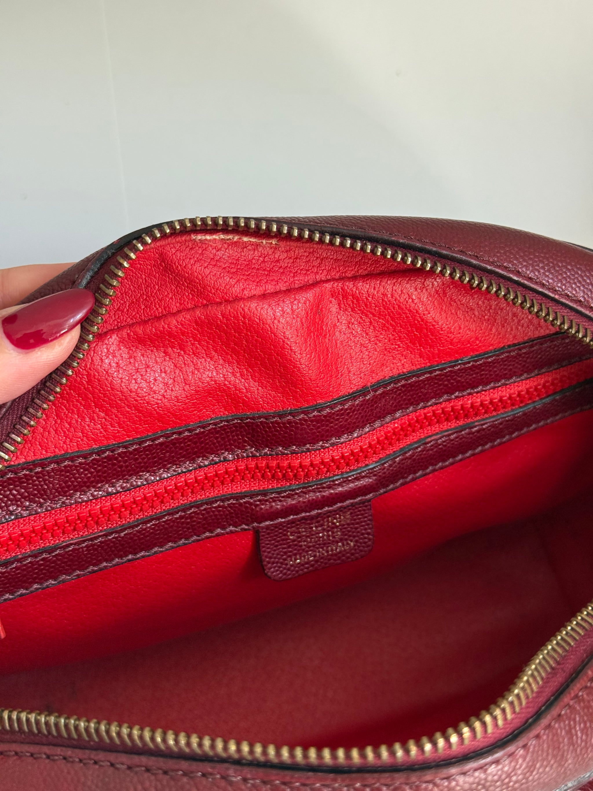 Sac Céline en cuir rouge