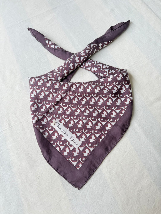 Foulard Christian Dior – Modèle monogramme prune