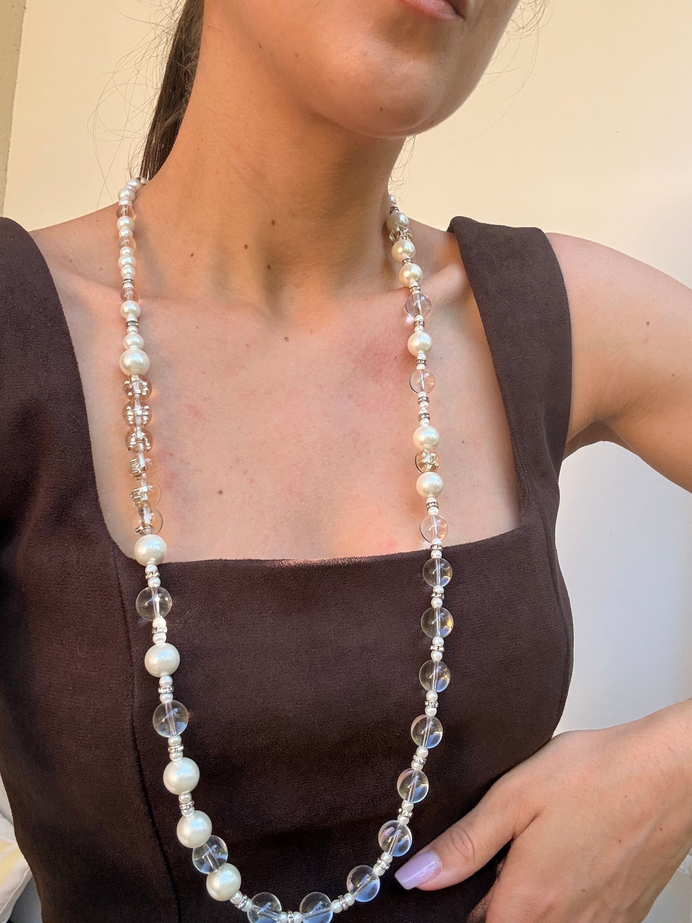 Collier sautoir Chanel - Perles et pâte de verre Collection 2019