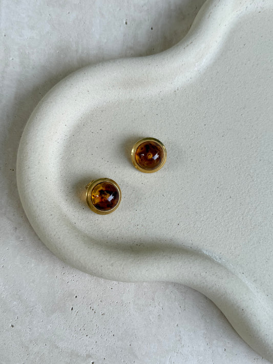 Boucles d’oreilles vintage - Cabochon écaillé