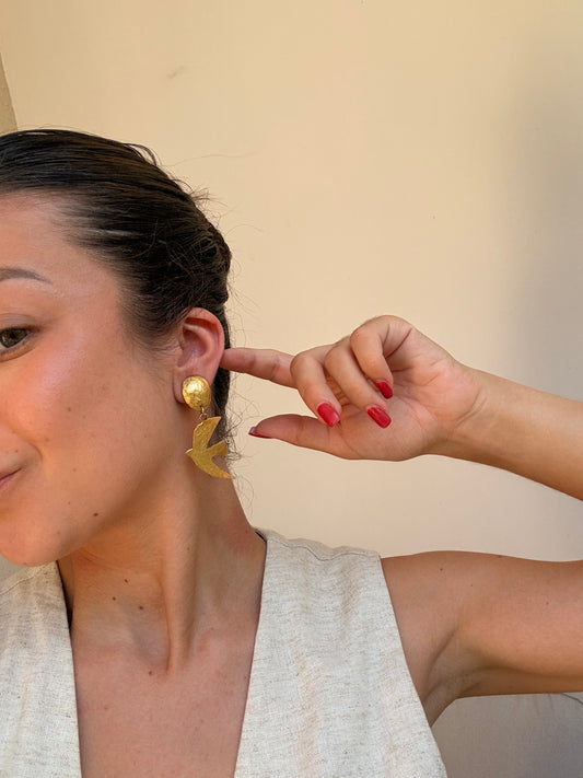 Boucles d’oreilles vintage - Oiseaux dorés