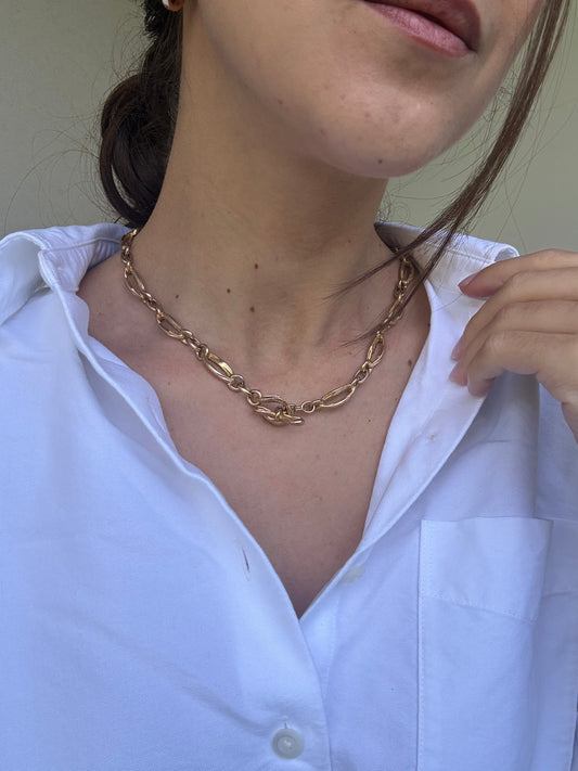 Collier Guy Laroche vintage - Maillons ajourés dorés