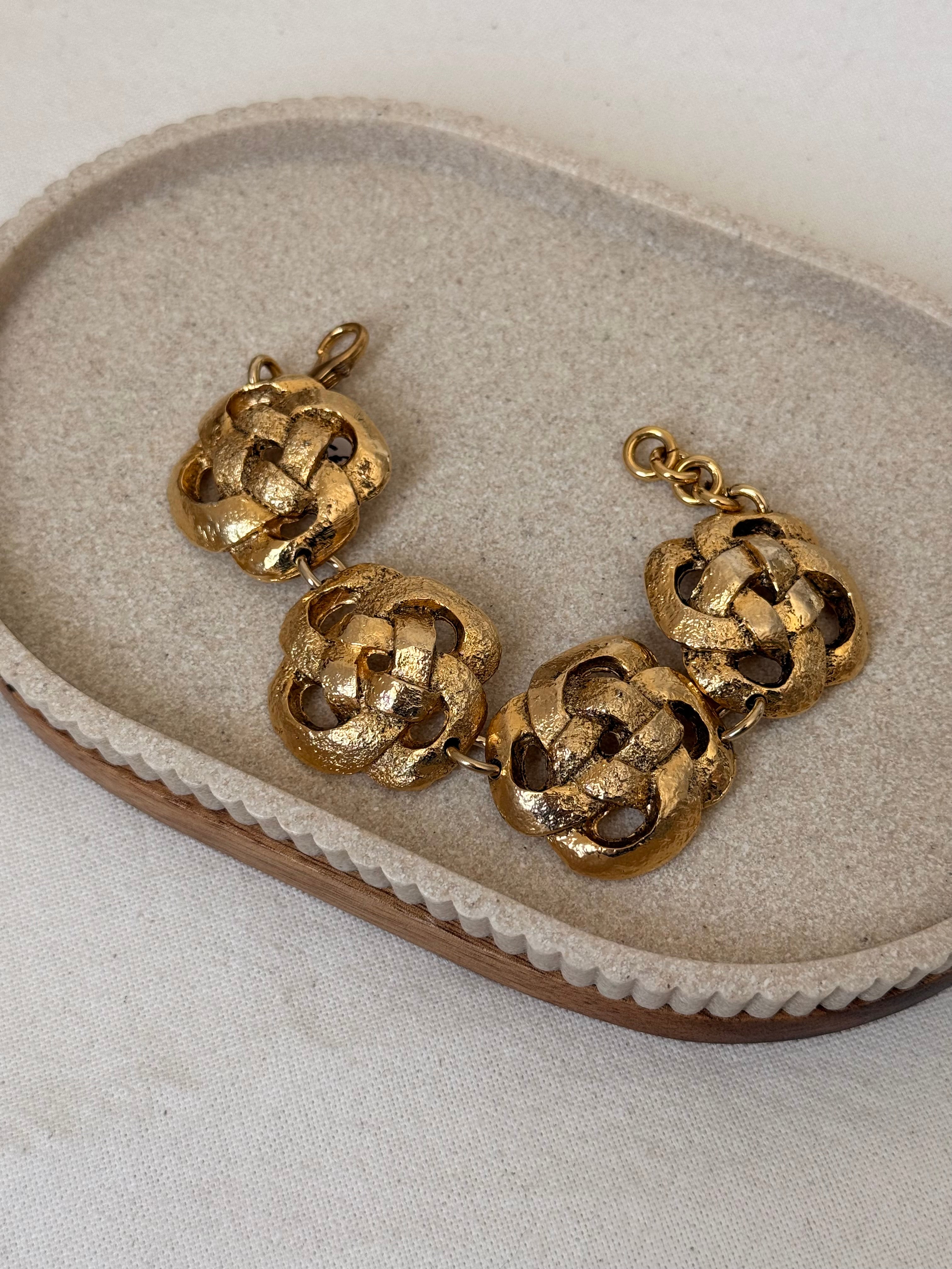 Bracelet Matière Première vintage - Maillons entrelacés dorés