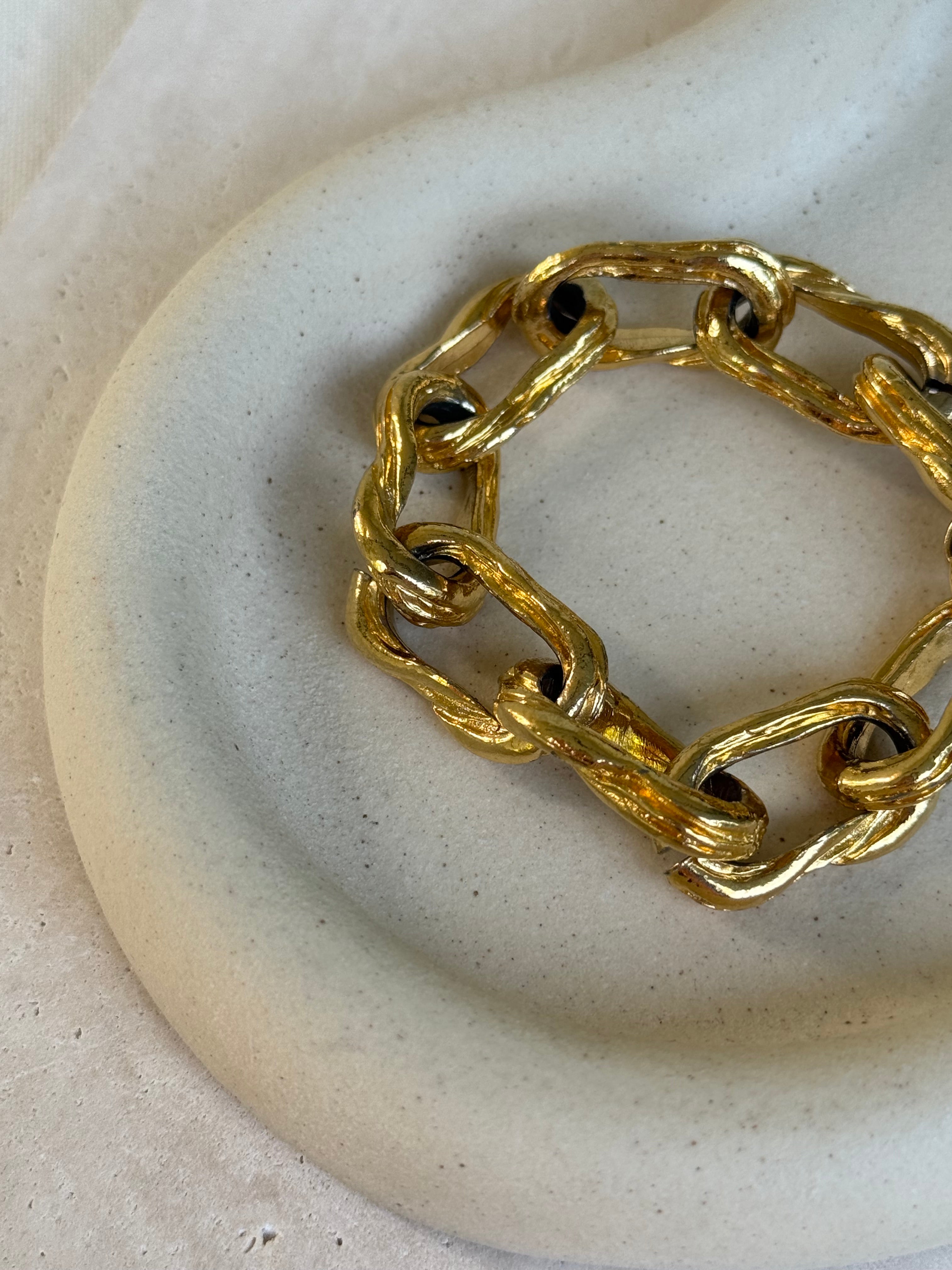Bracelet vintage - Maille ovale texturée