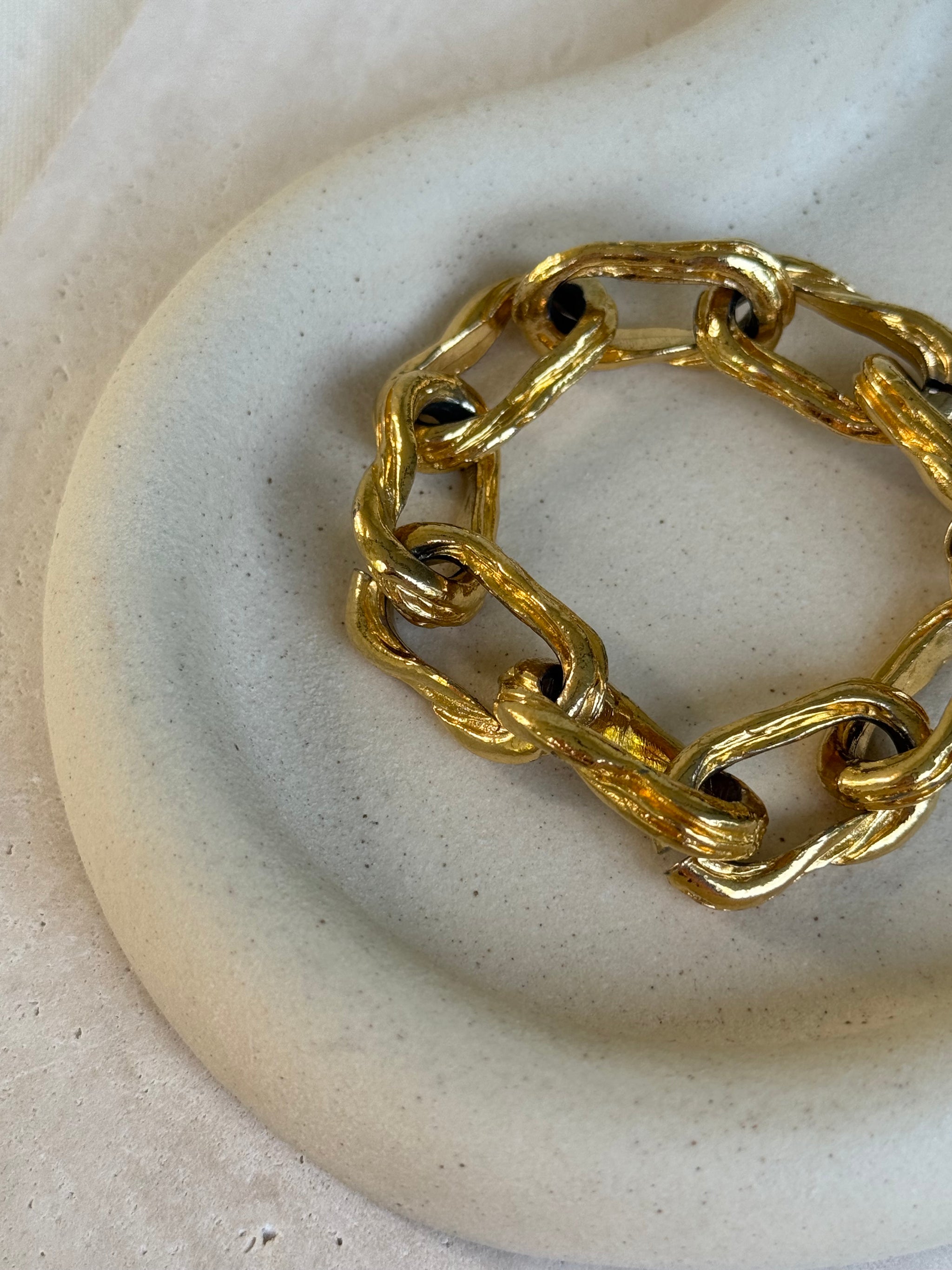 Bracelet vintage - Maille ovale texturée