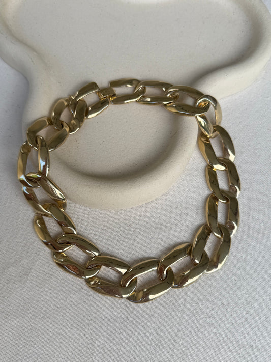 Collier doré vintage - Grosse maille dorée