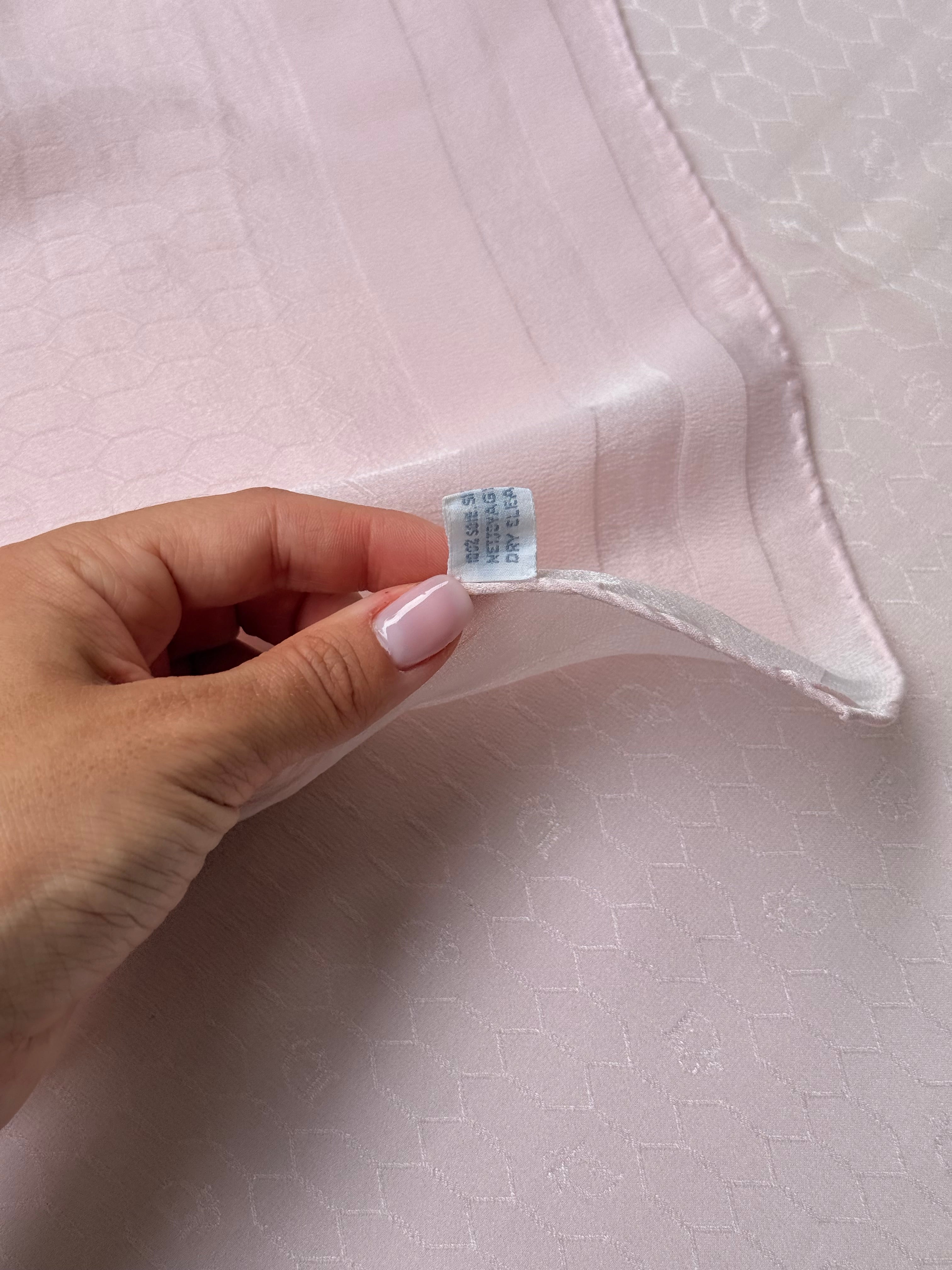 Vintage Christian Dior Scarf – Pink Monogram Tone-on-tone