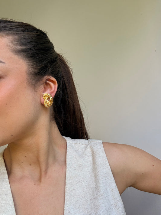 Boucles d’oreilles vintage - Torsadées dorées