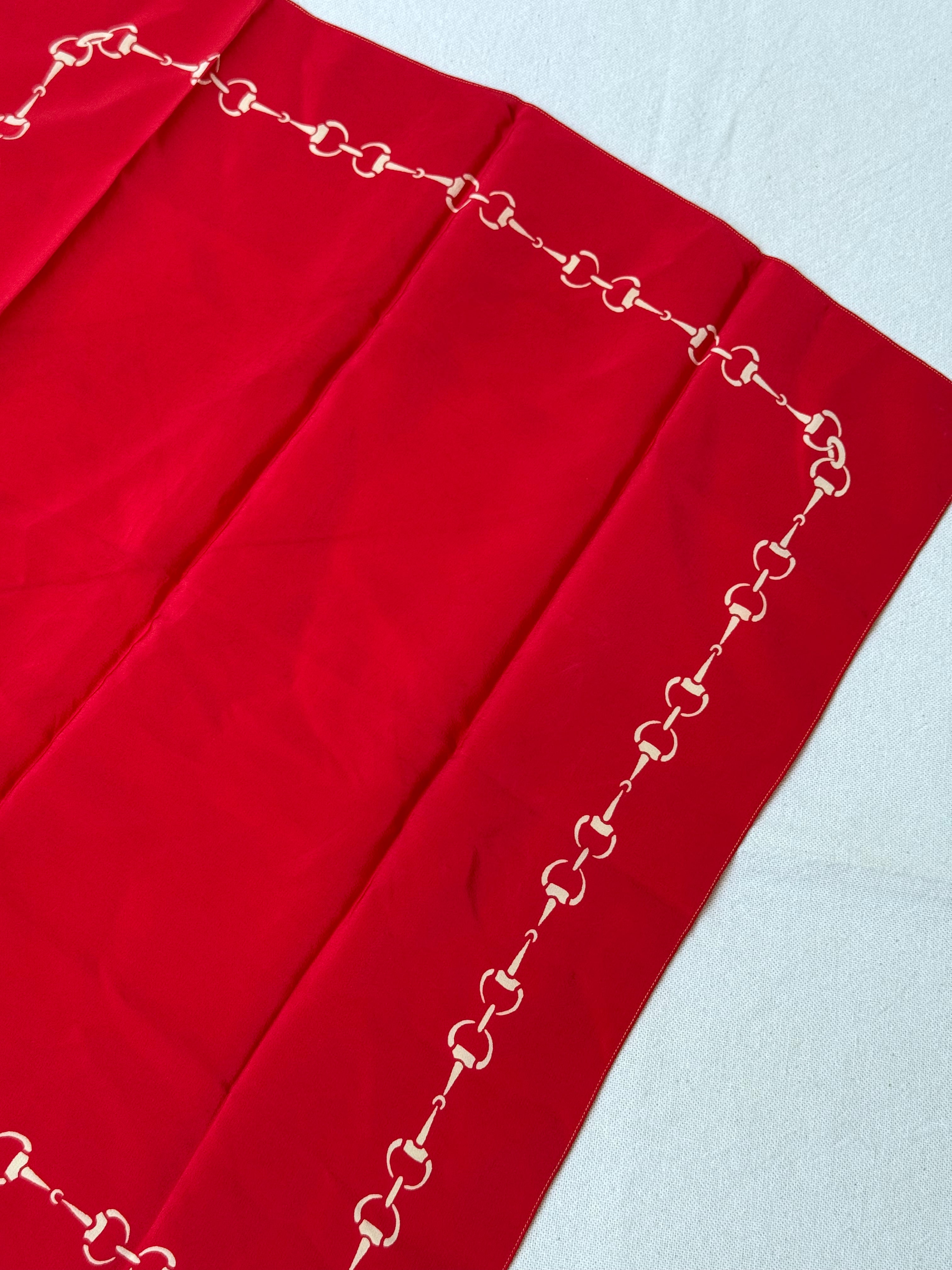 Celine Scarf – Red chain print