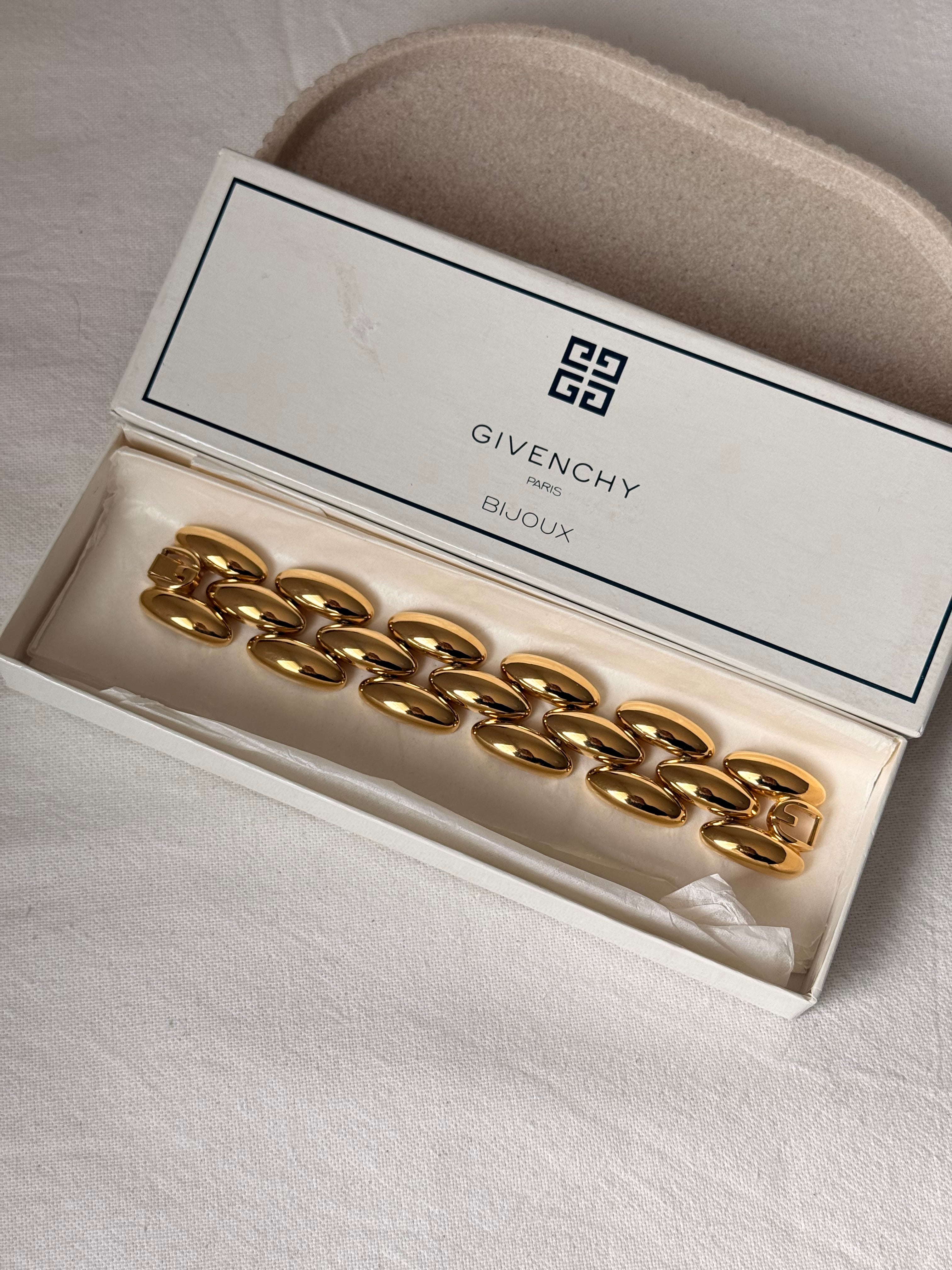 Bracelet Givenchy vintage - Maille XXL dorée