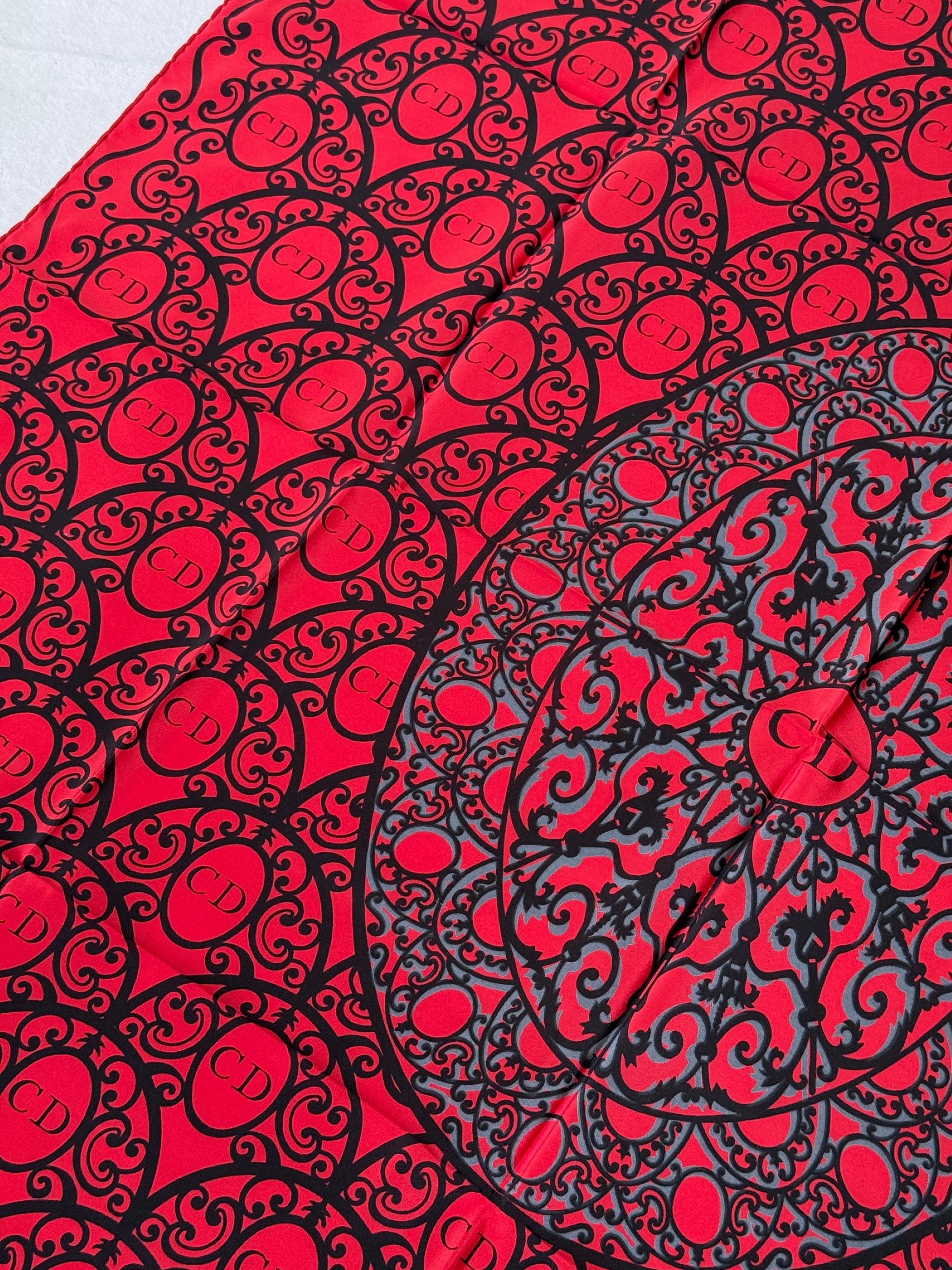 Christian Dior Scarf – Baroque CD Pattern