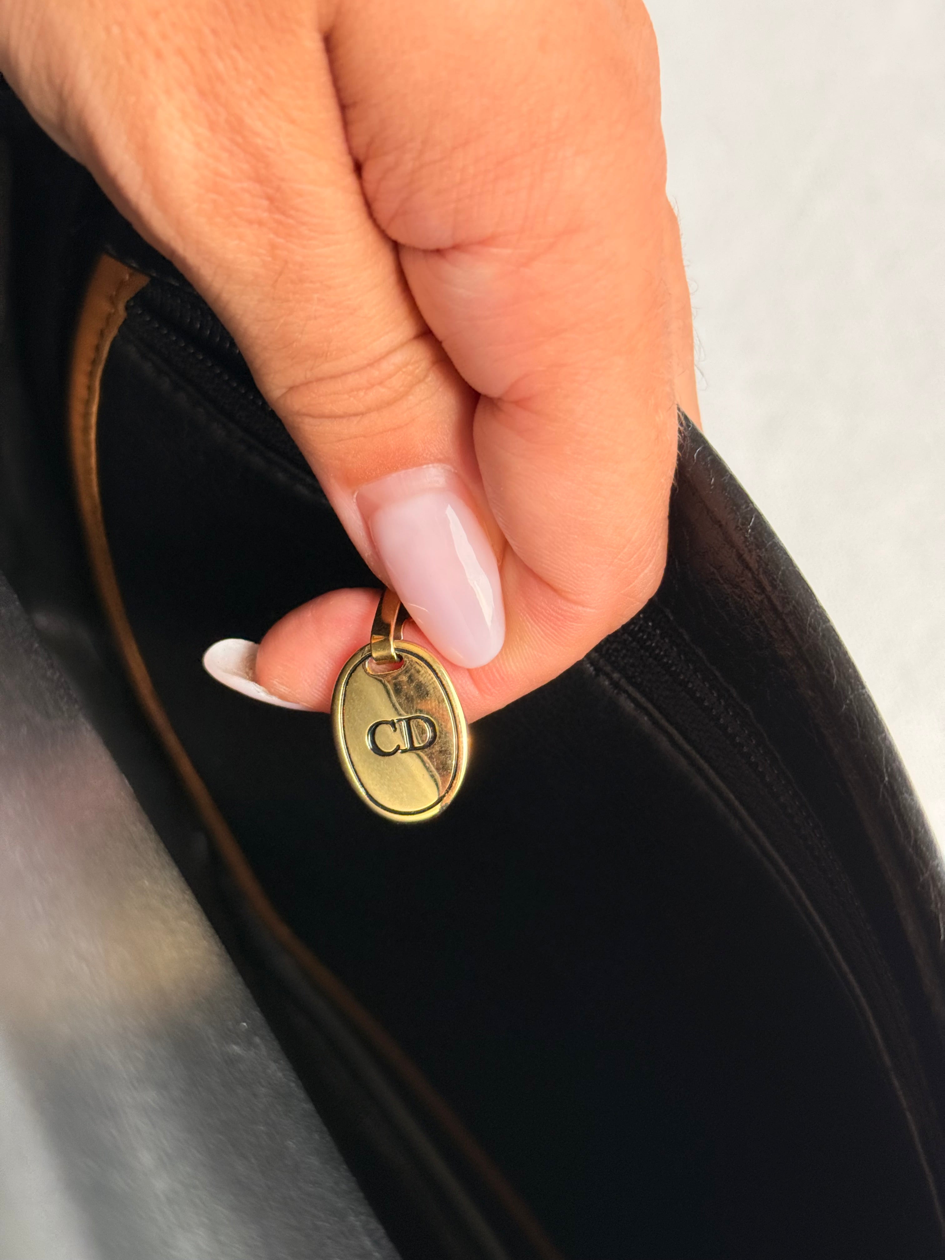 Sac Christian Dior vintage - Cuir bicolore grainé