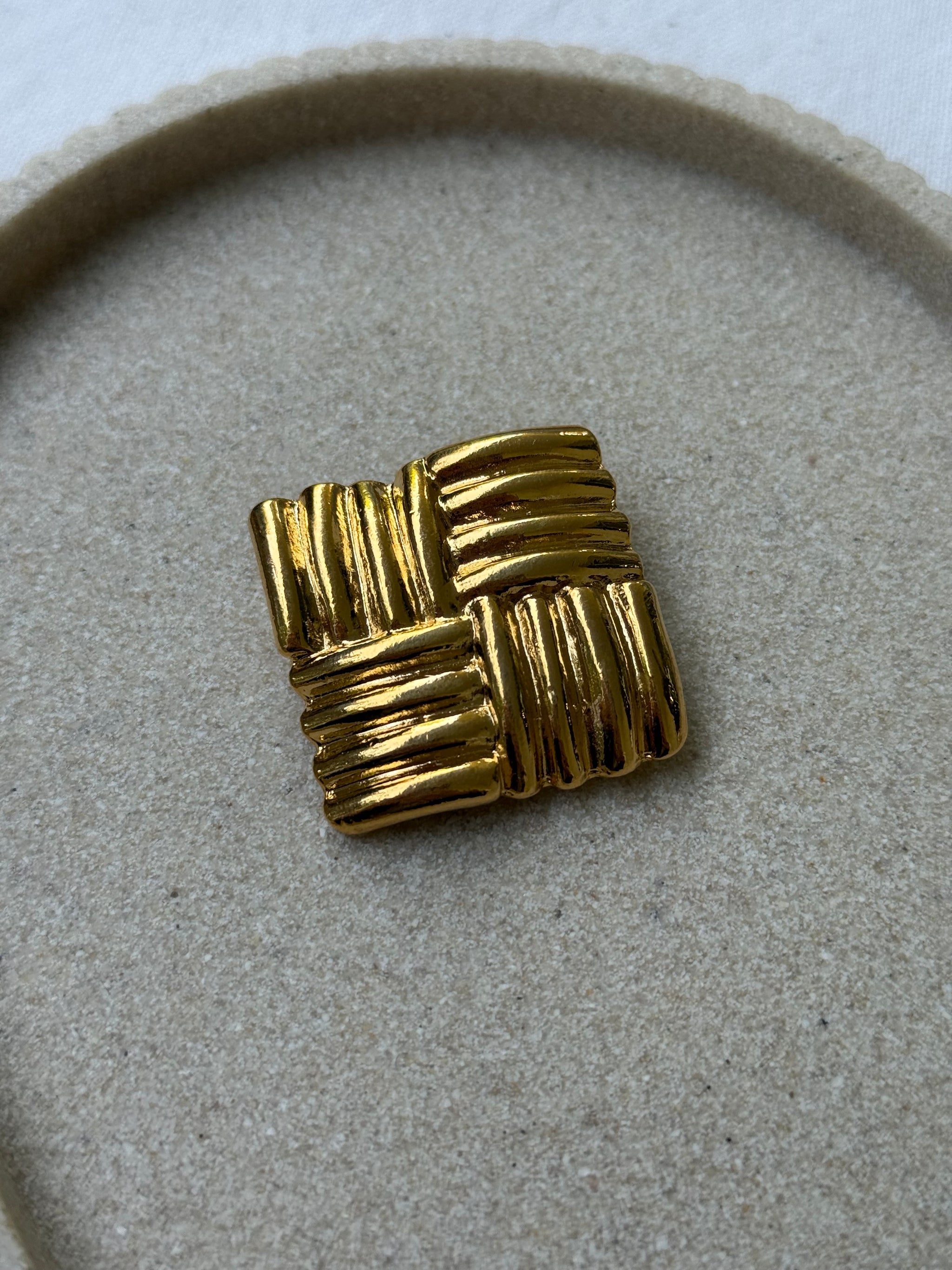 Anneau de foulard vintage - Relief texturé doré