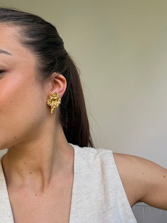 Boucles d’oreilles Sonia Rykiel vintage - Anges ornés de strass