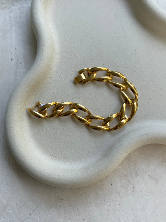 Bracelet vintage - Maille gourmette dorée