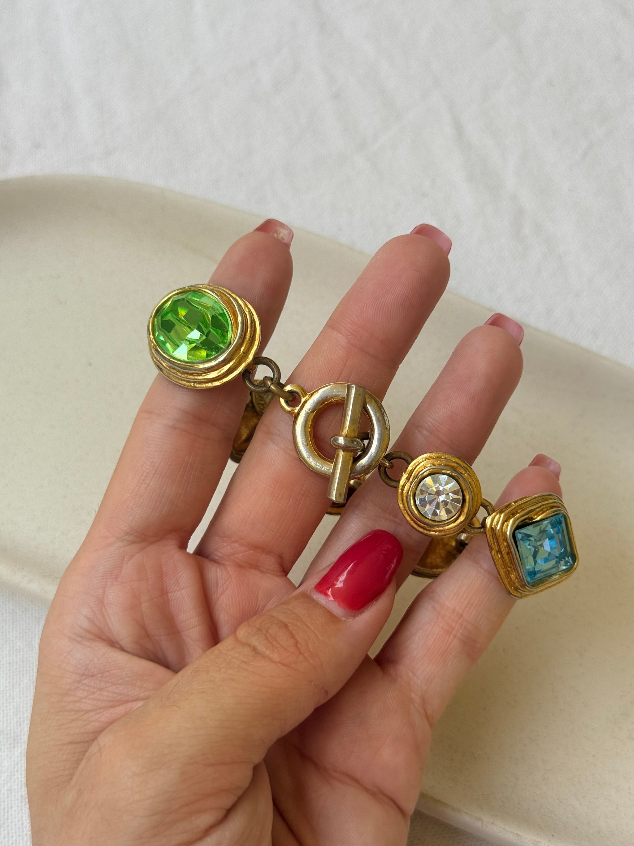 Bracelet Édouard Rambaud vintage - Cristaux multicolores