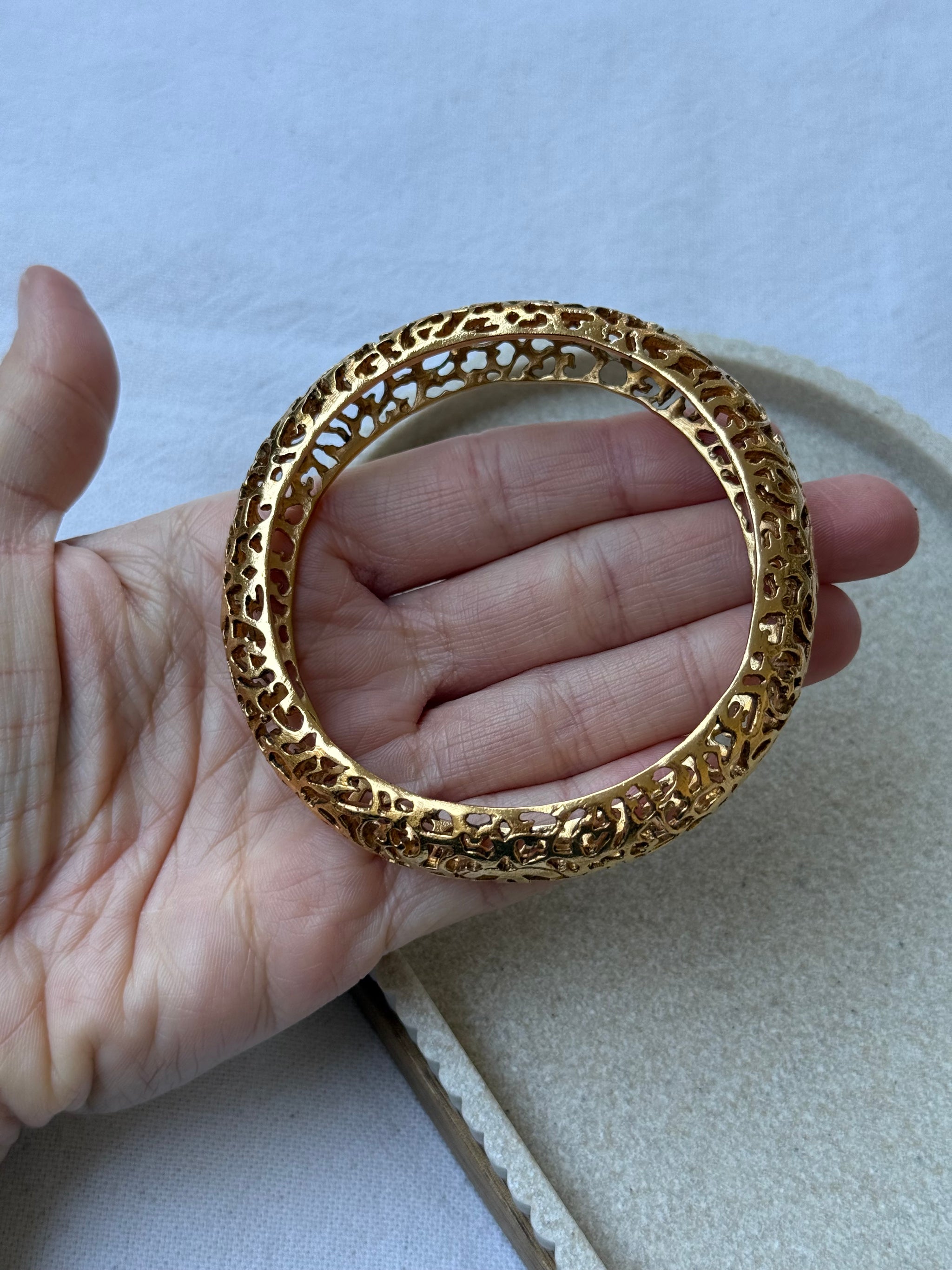 Bracelet Chanel vintage - Jonc dentelle CC