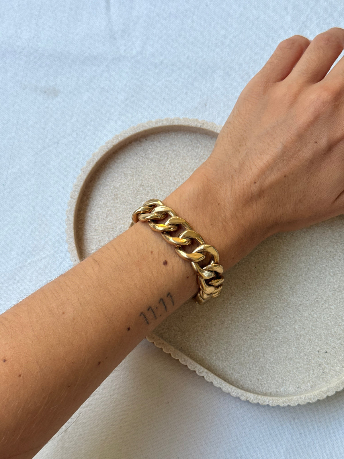 Bracelet Agatha vintage - Maille gourmette dorée