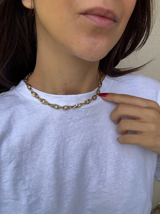 Collier doré vintage - Maille gourmette dorée