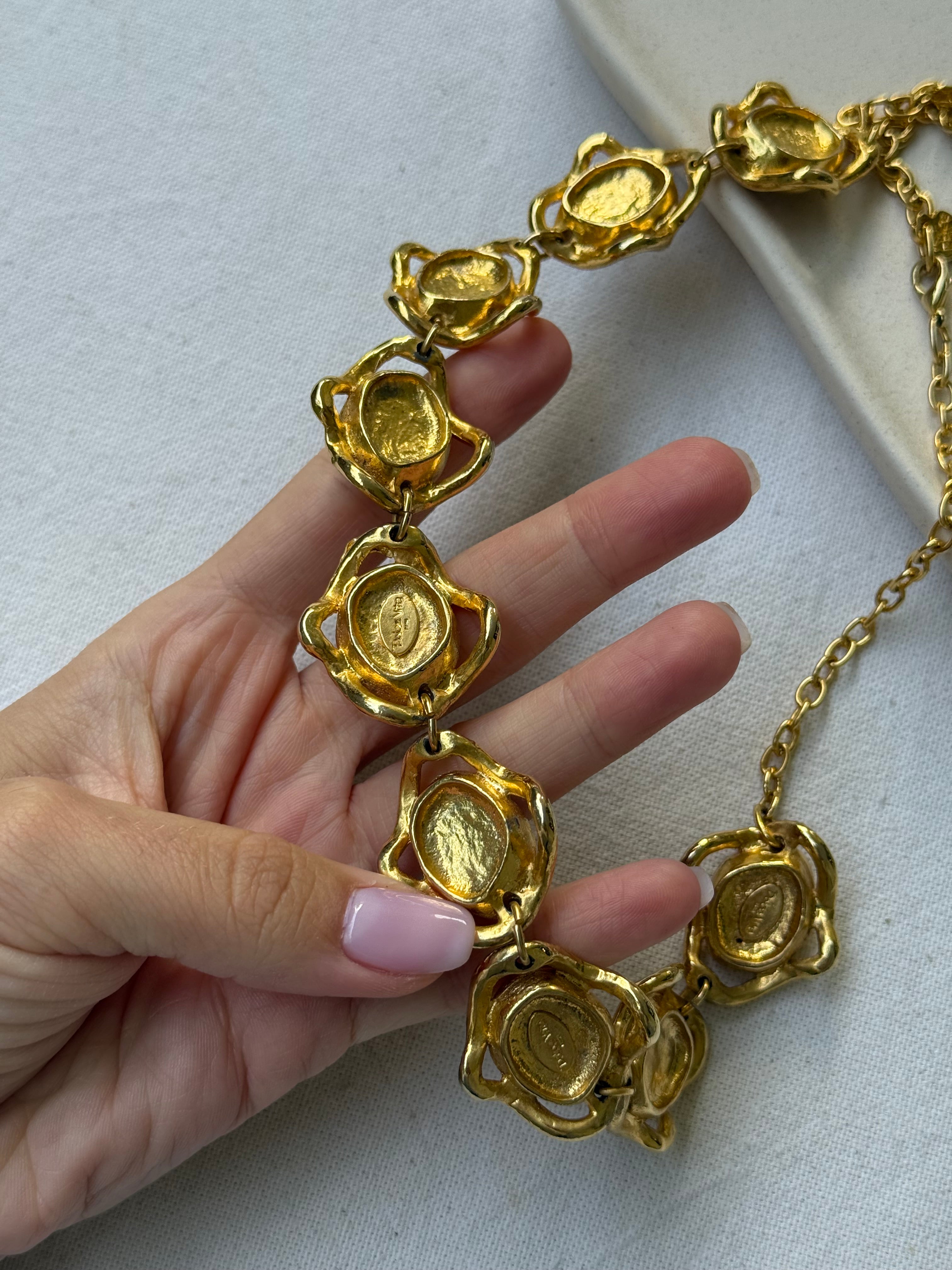 Collier Dolce Vita vintage - Cabochon résine rouge