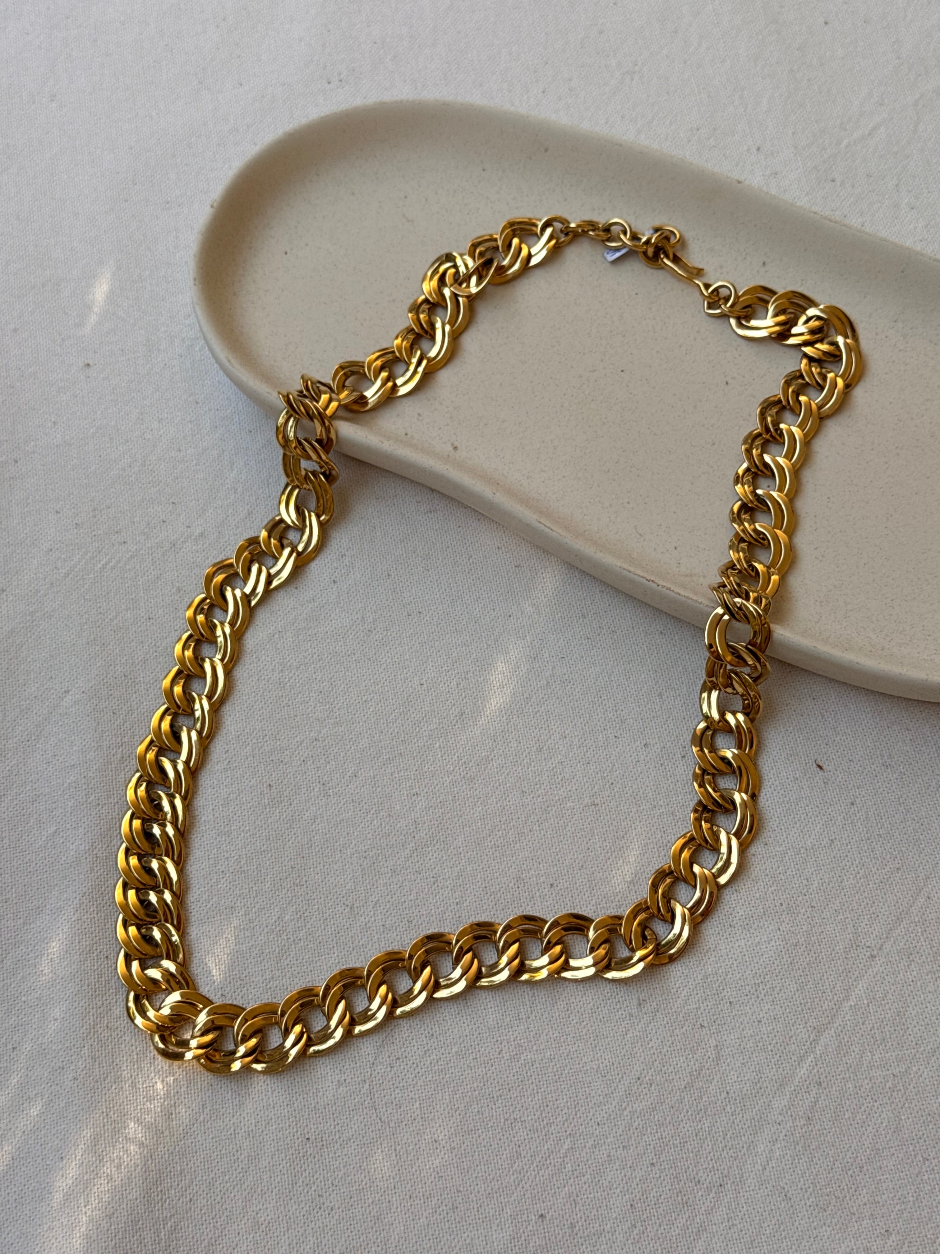 Collier Monet vintage - Double maille dorée