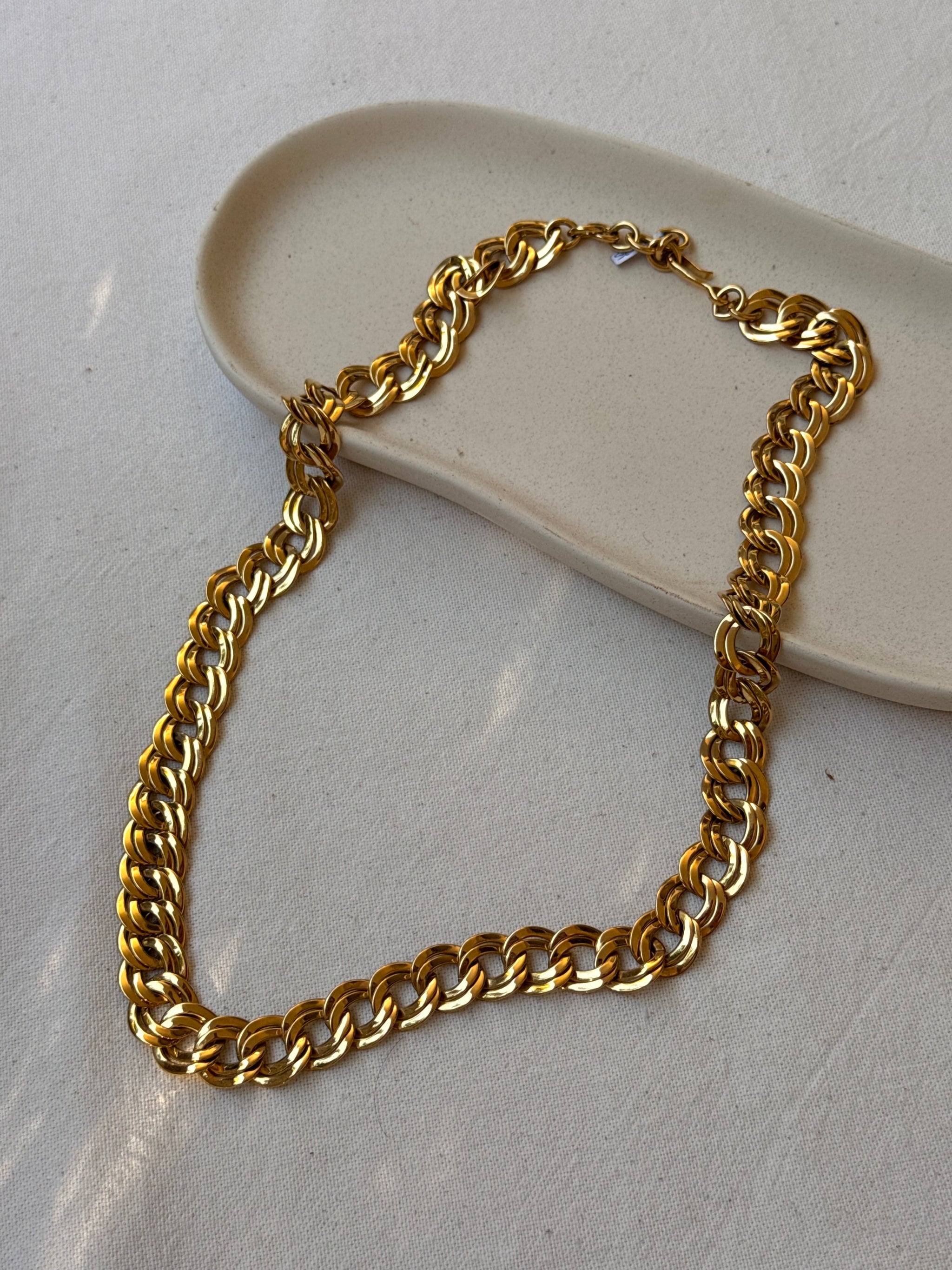 Collier Monet vintage - Double maille dorée