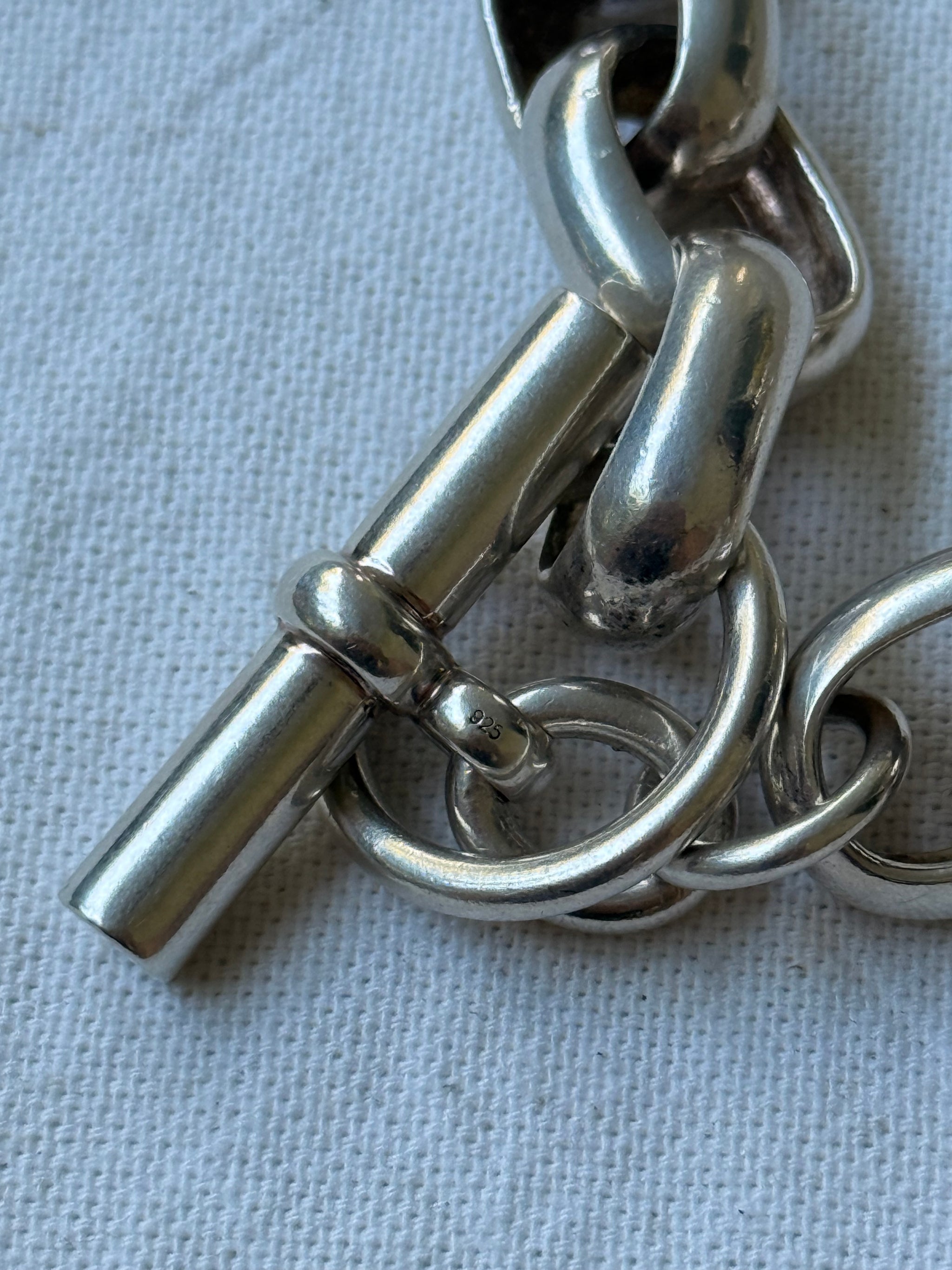 Collier vintage en argent 925 larges maillons