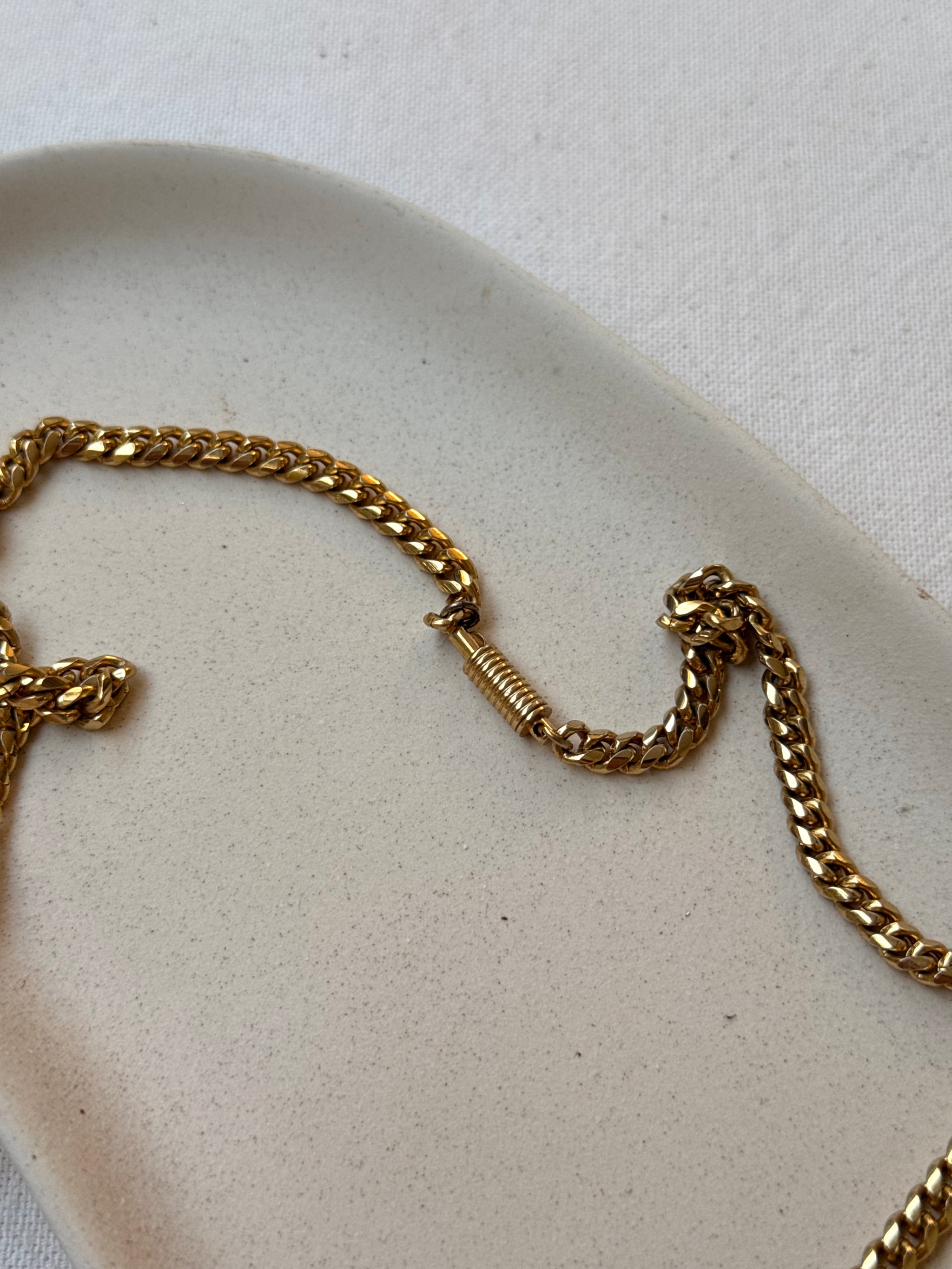 Collier Balenciaga vintage - Pendentif ajouré émail noir