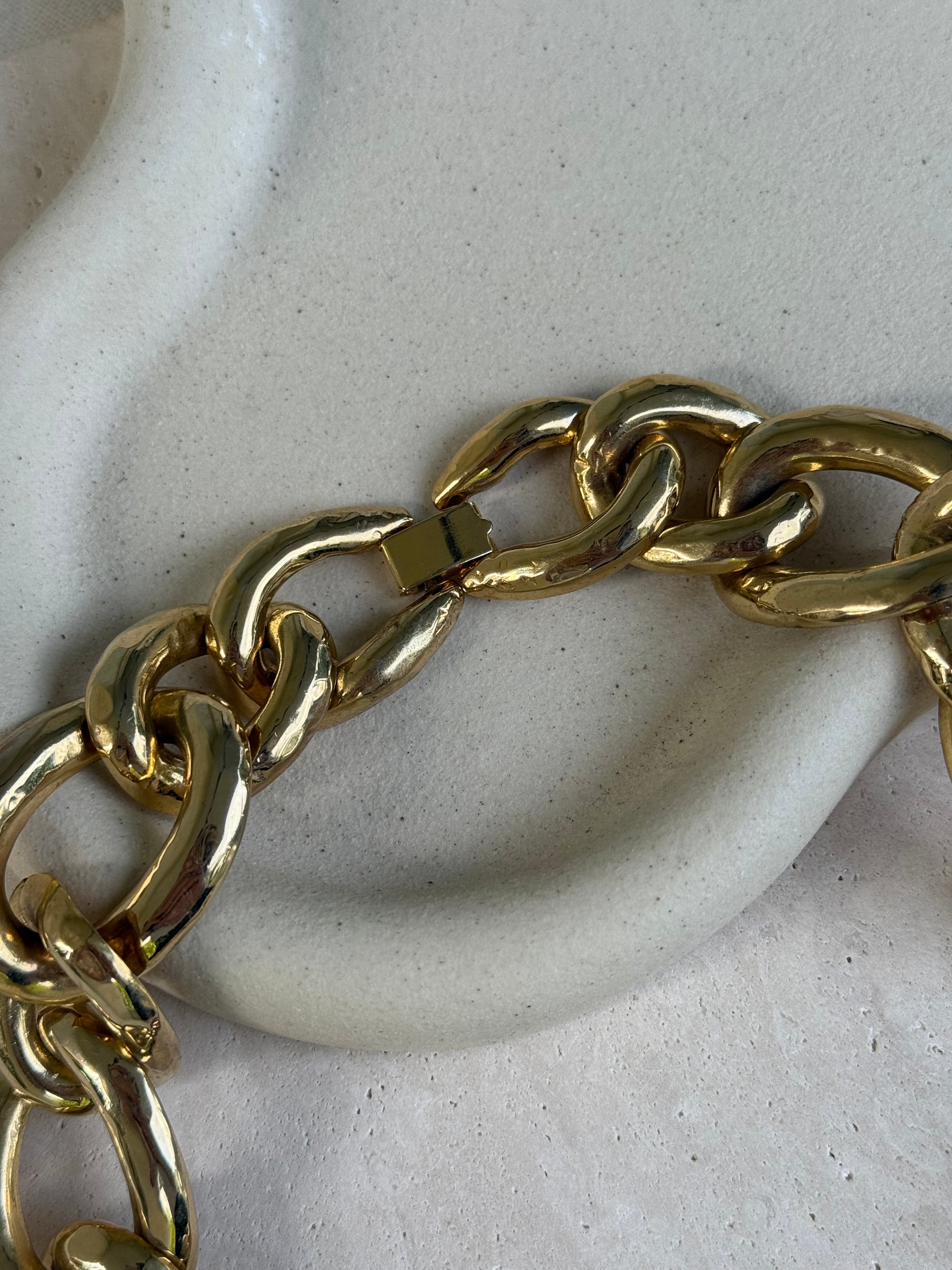 Collier doré vintage - Grosse maille dorée