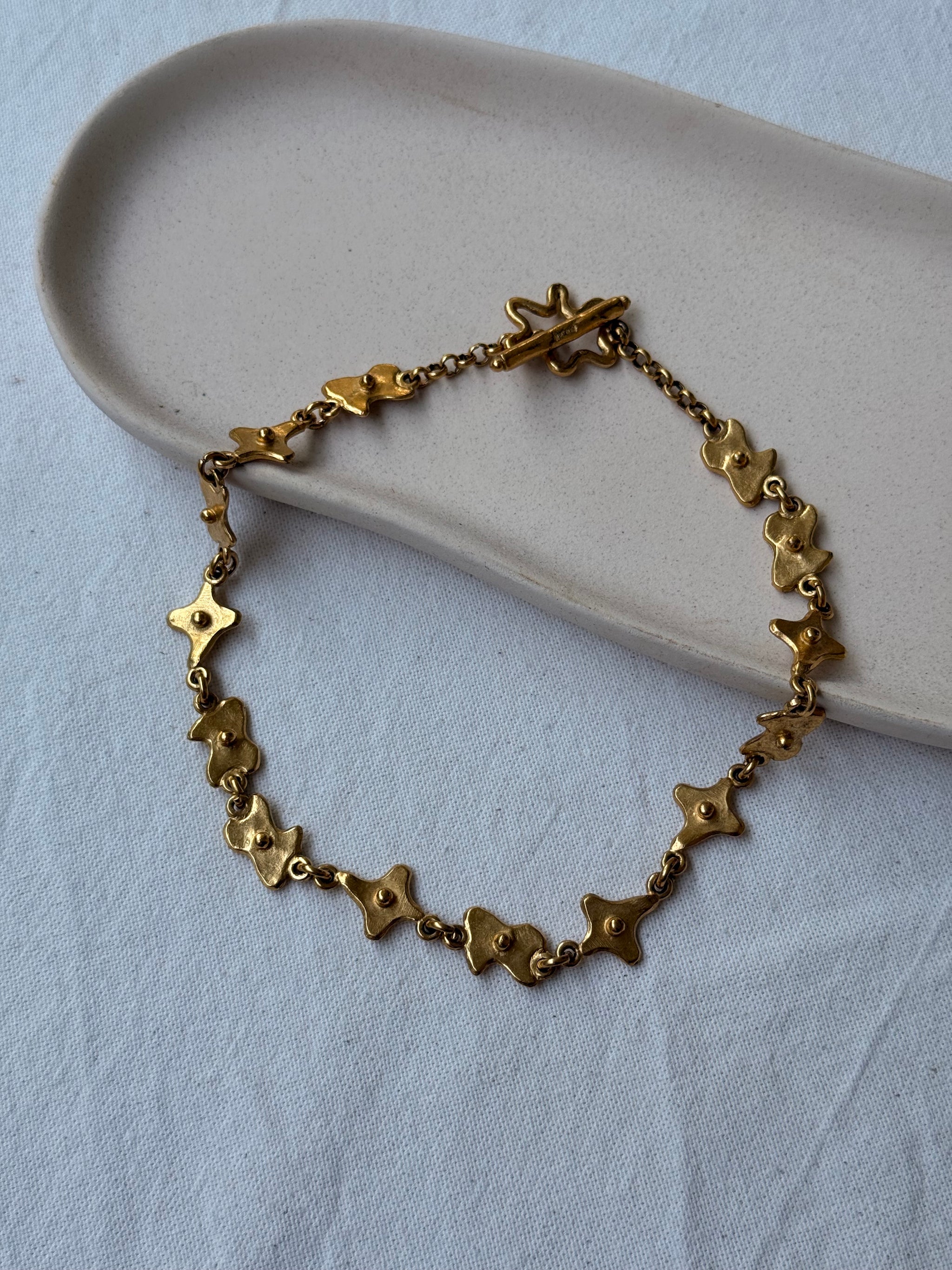Collier Biche de Bere vintage - Maille formes dorée