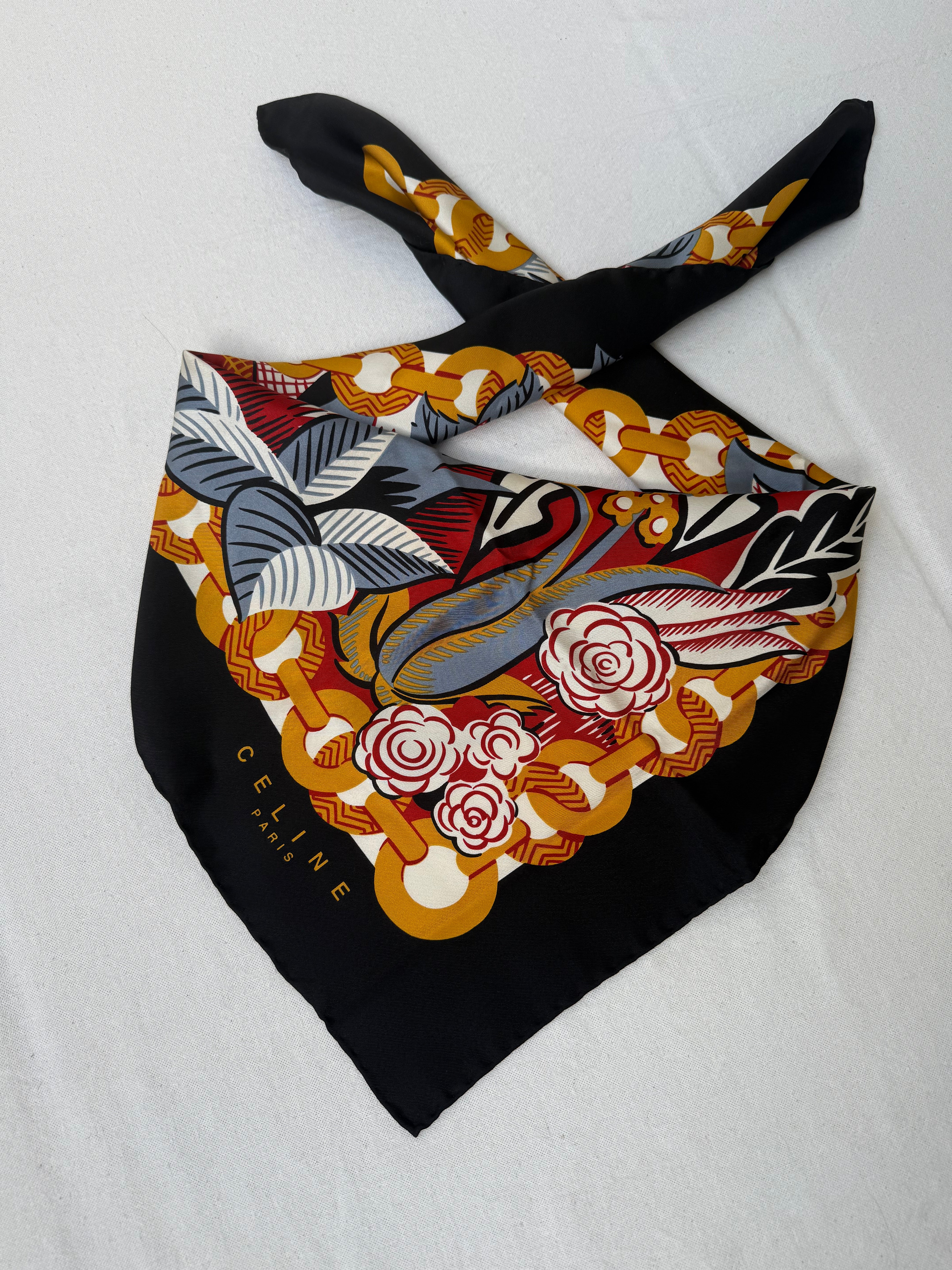 Foulard Céline – Motifs feuillages