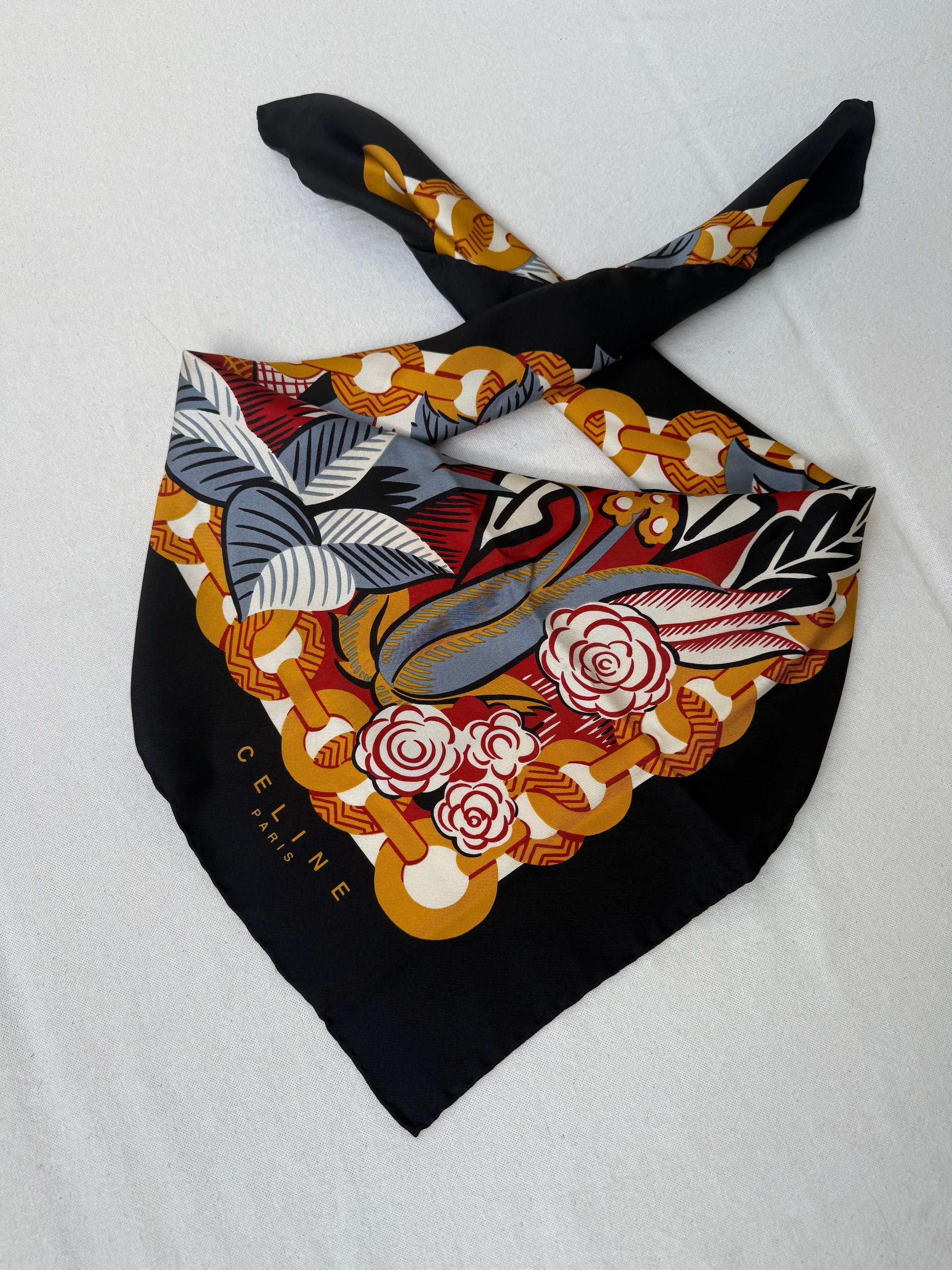 Foulard Céline – Motifs feuillages