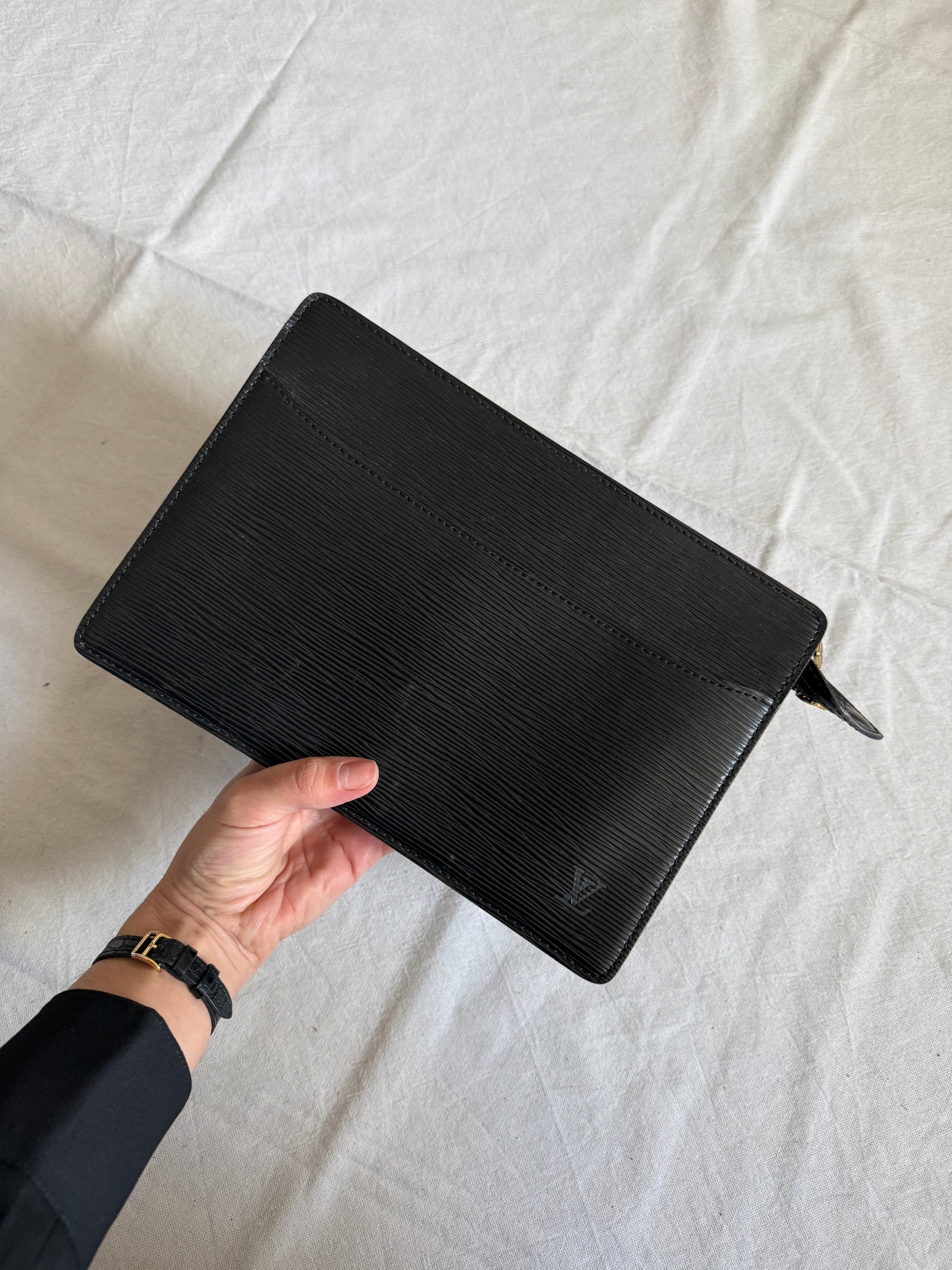 Pochette Louis Vuitton vintage - Cuir épi noir