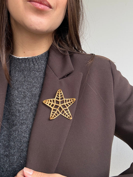 Broche vintage - Étoile ajourée