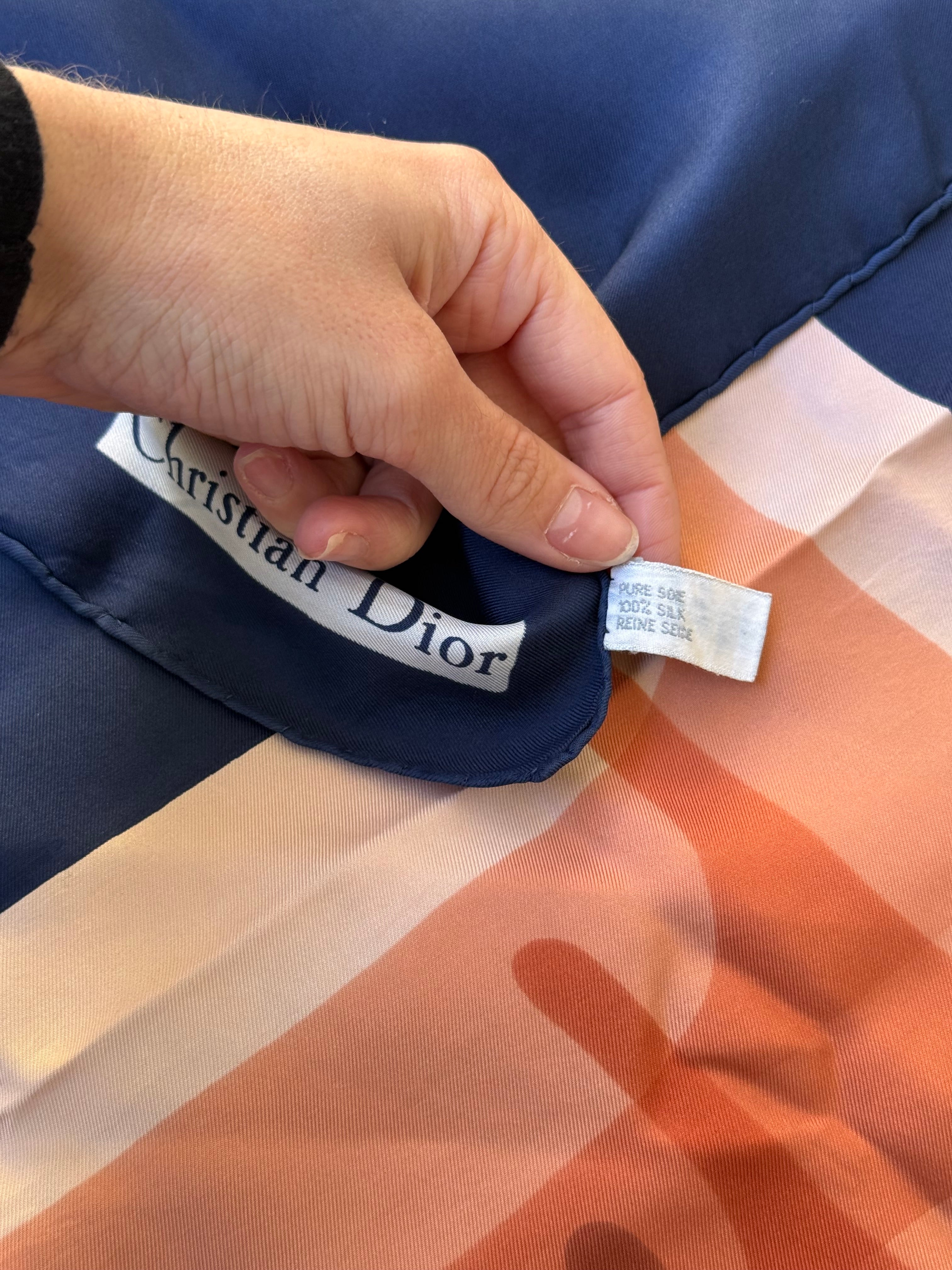 Christian Dior Scarf – Blue D Graphic Motif