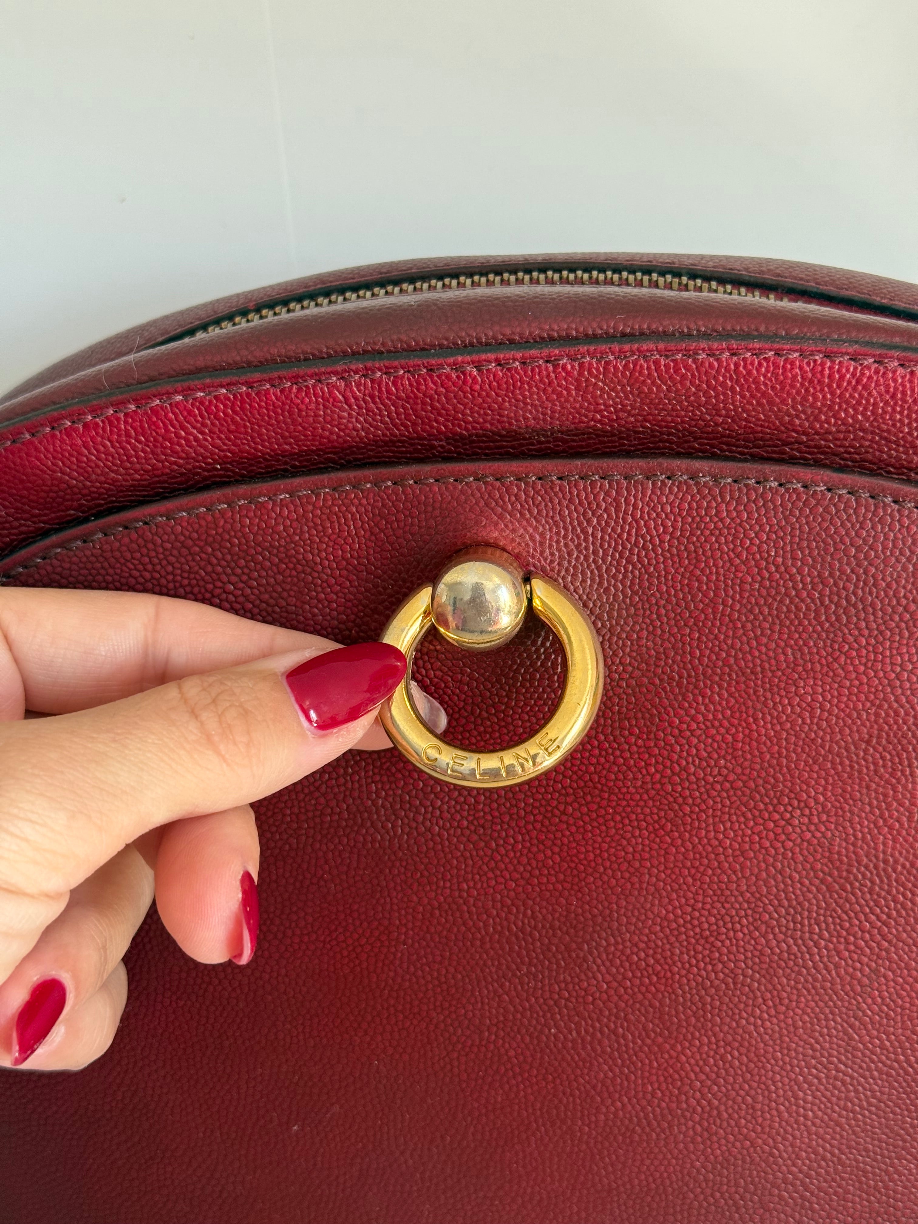 Sac Céline en cuir rouge