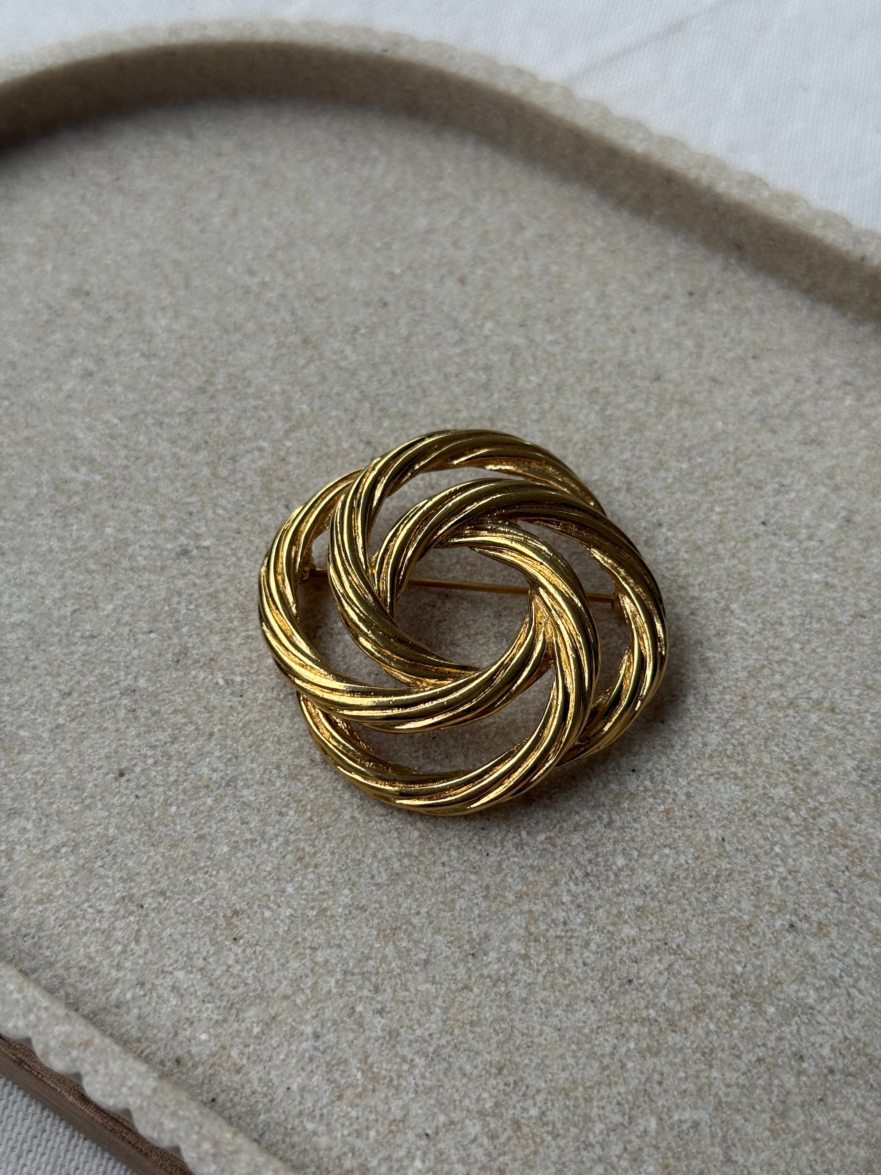 Broche Monet vintage - Rosace torsadée