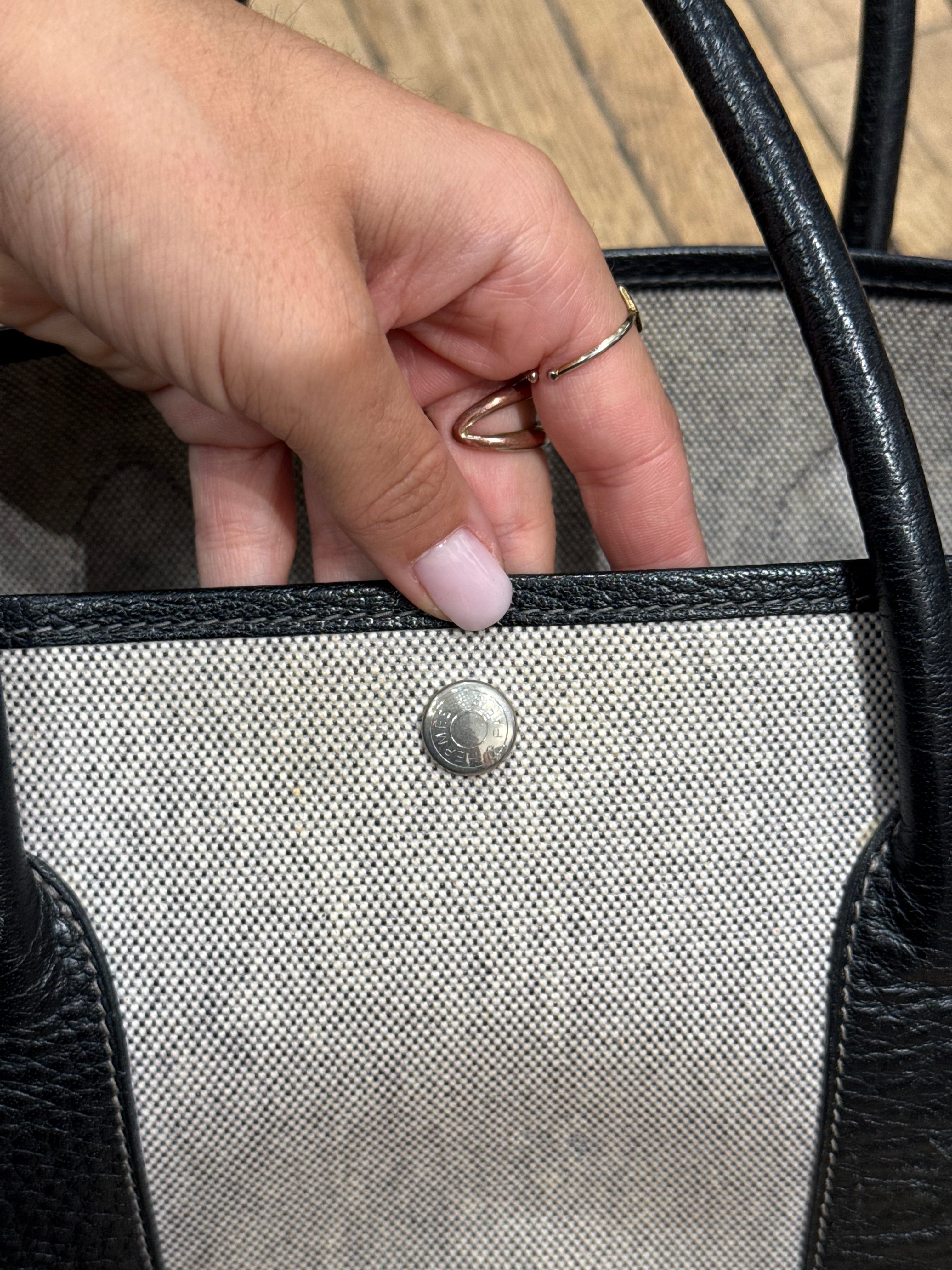 Sac Hermès vintage - Garden Party 36 en toile et cuir grainé