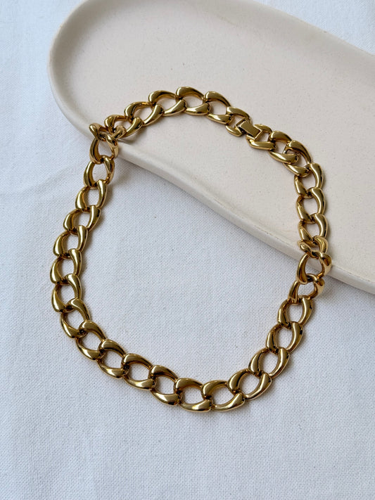 Collier Napier vintage - Maille gourmette dorée