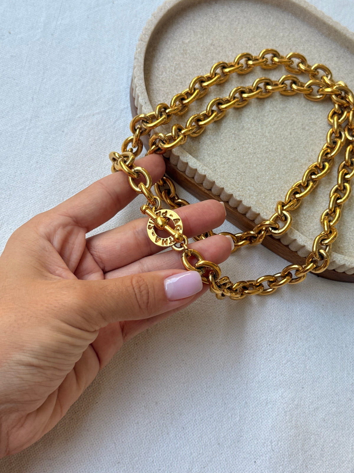 Collier Agatha Vintage - Sautoir maille dorée