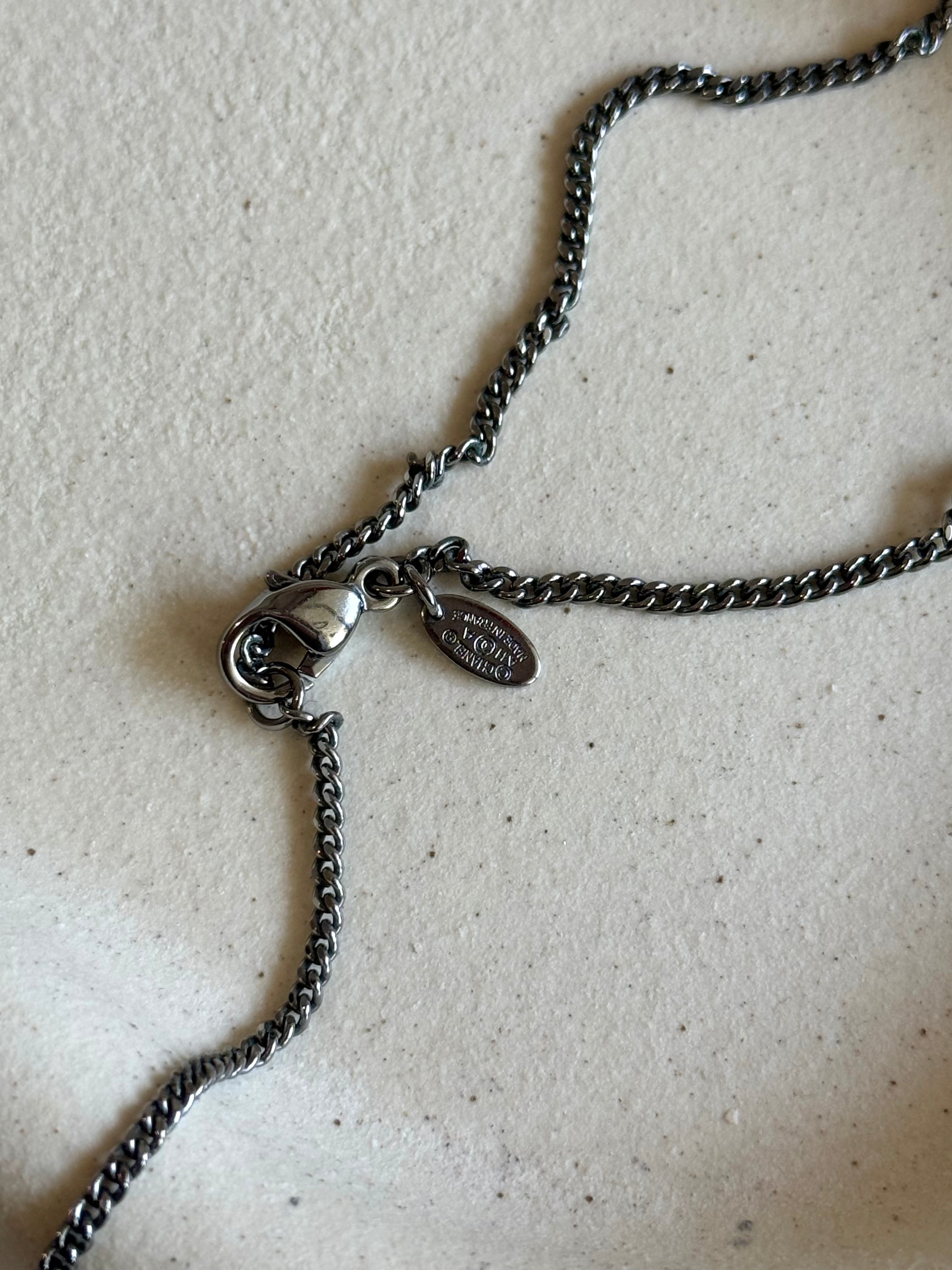 Chanel Necklace - Black CC Pendant