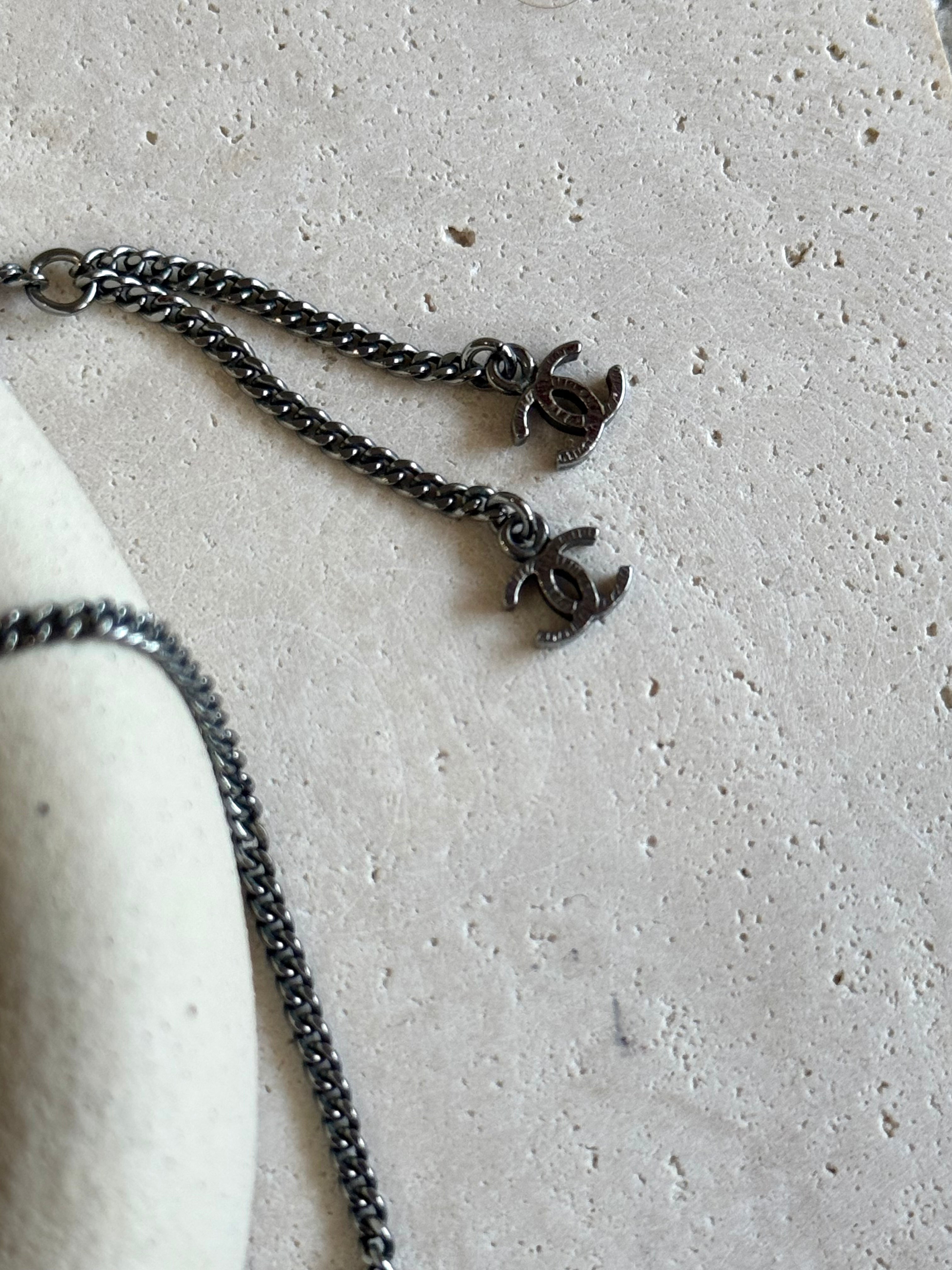 Chanel Necklace - Black CC Pendant