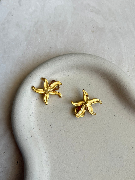 Boucles d’oreilles vintage étoiles de mer dorées