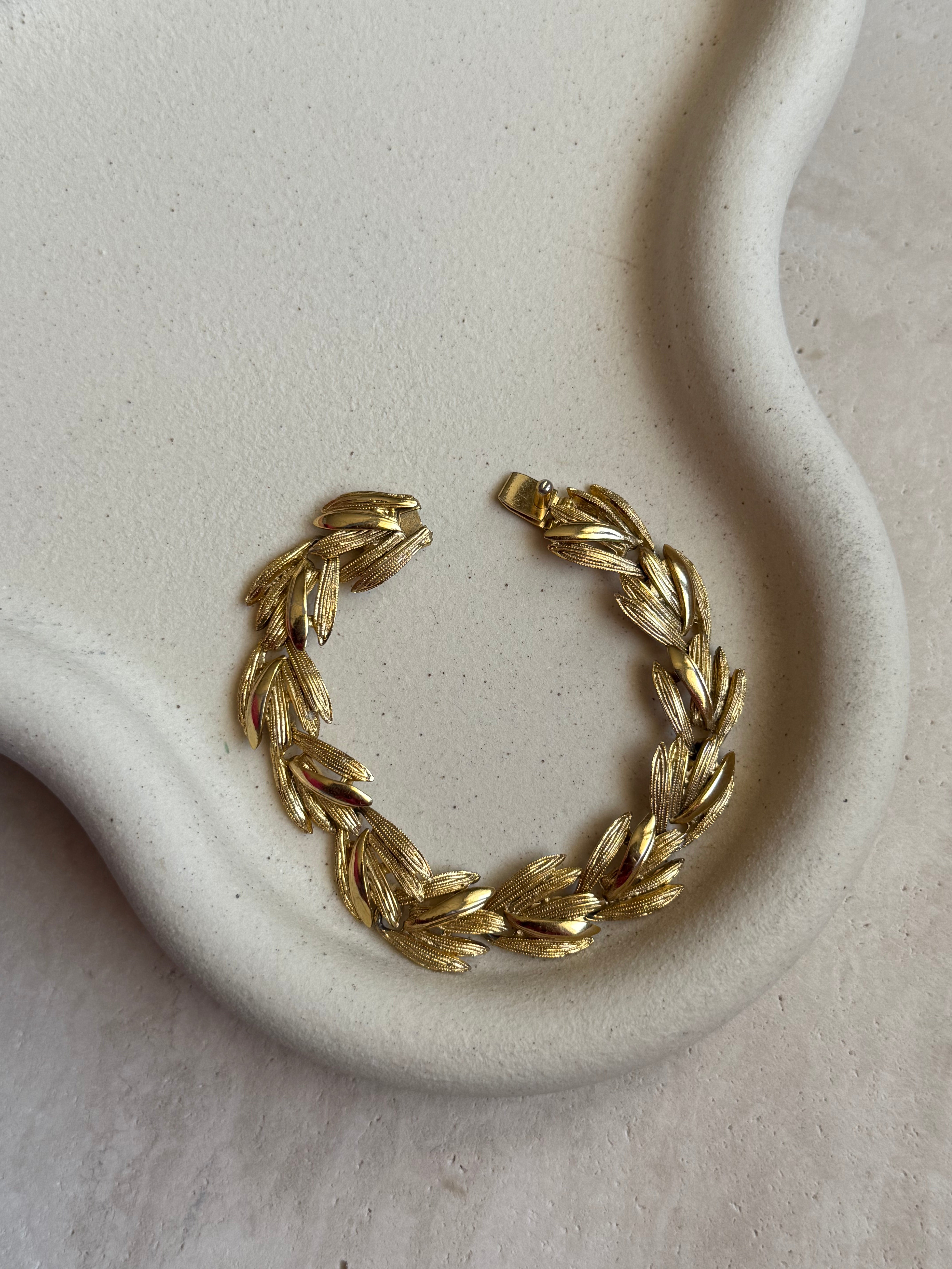 Bracelet maille feuilles vintage