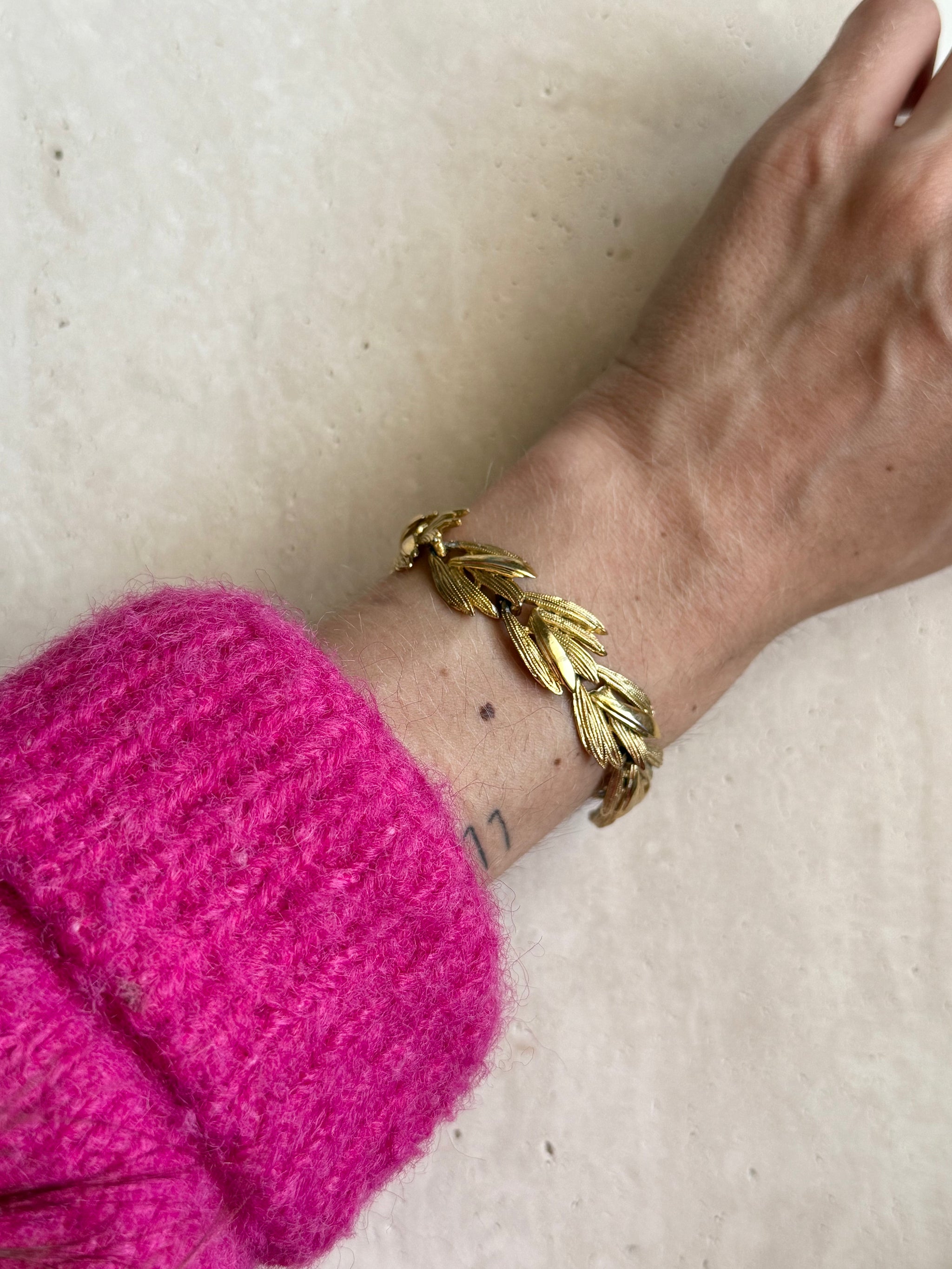 Bracelet maille feuilles vintage