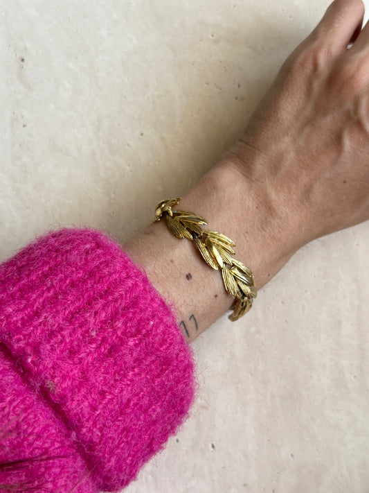 Bracelet maille feuilles vintage